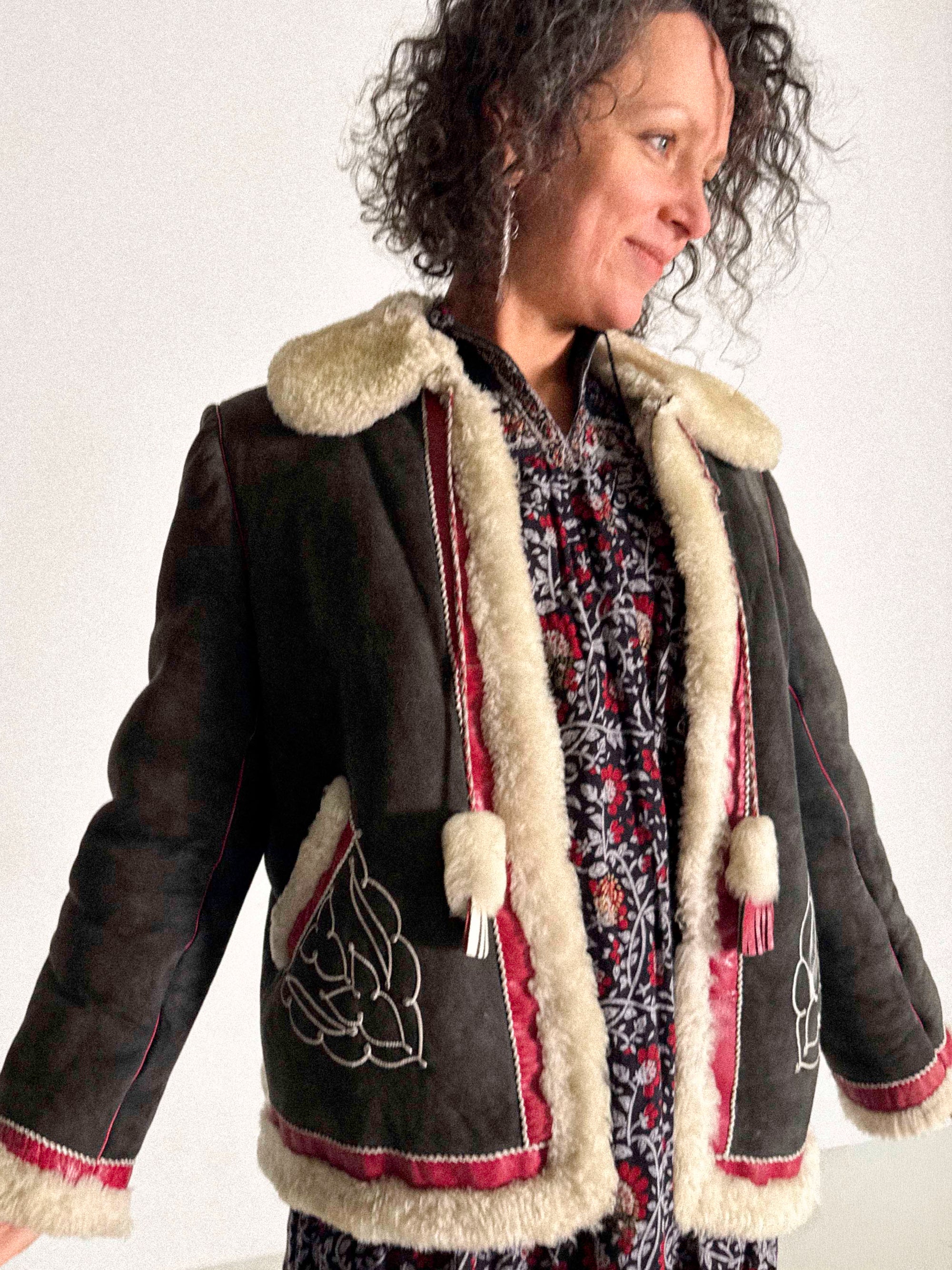 Shearling-Folklorejacke aus den 1960er-Jahren