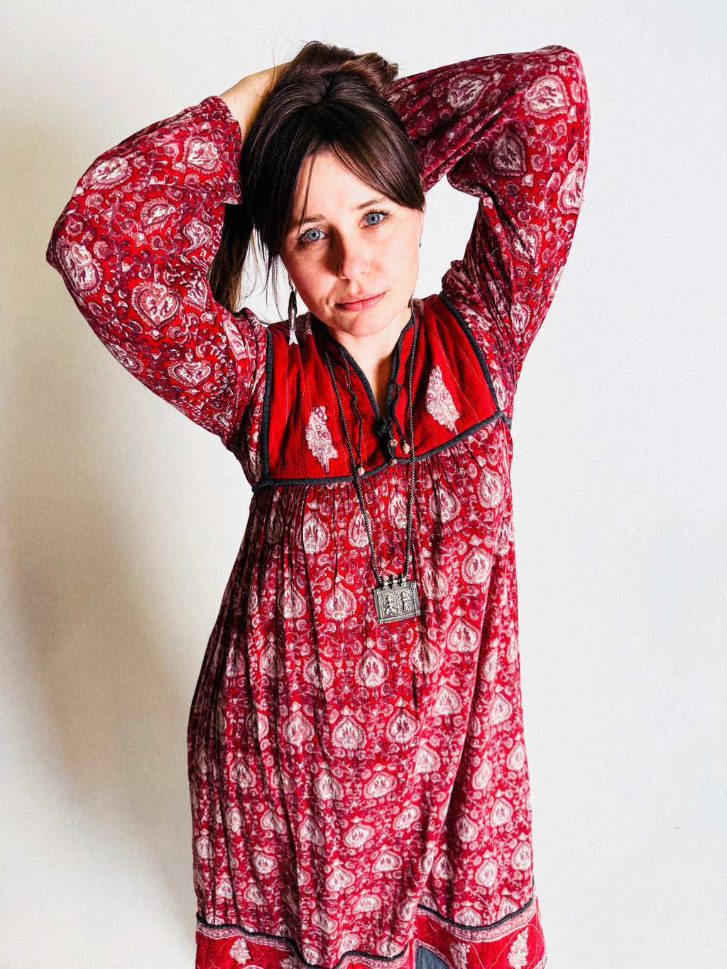 Vintage 1970s "Made in India" Cotton Gauze Dress