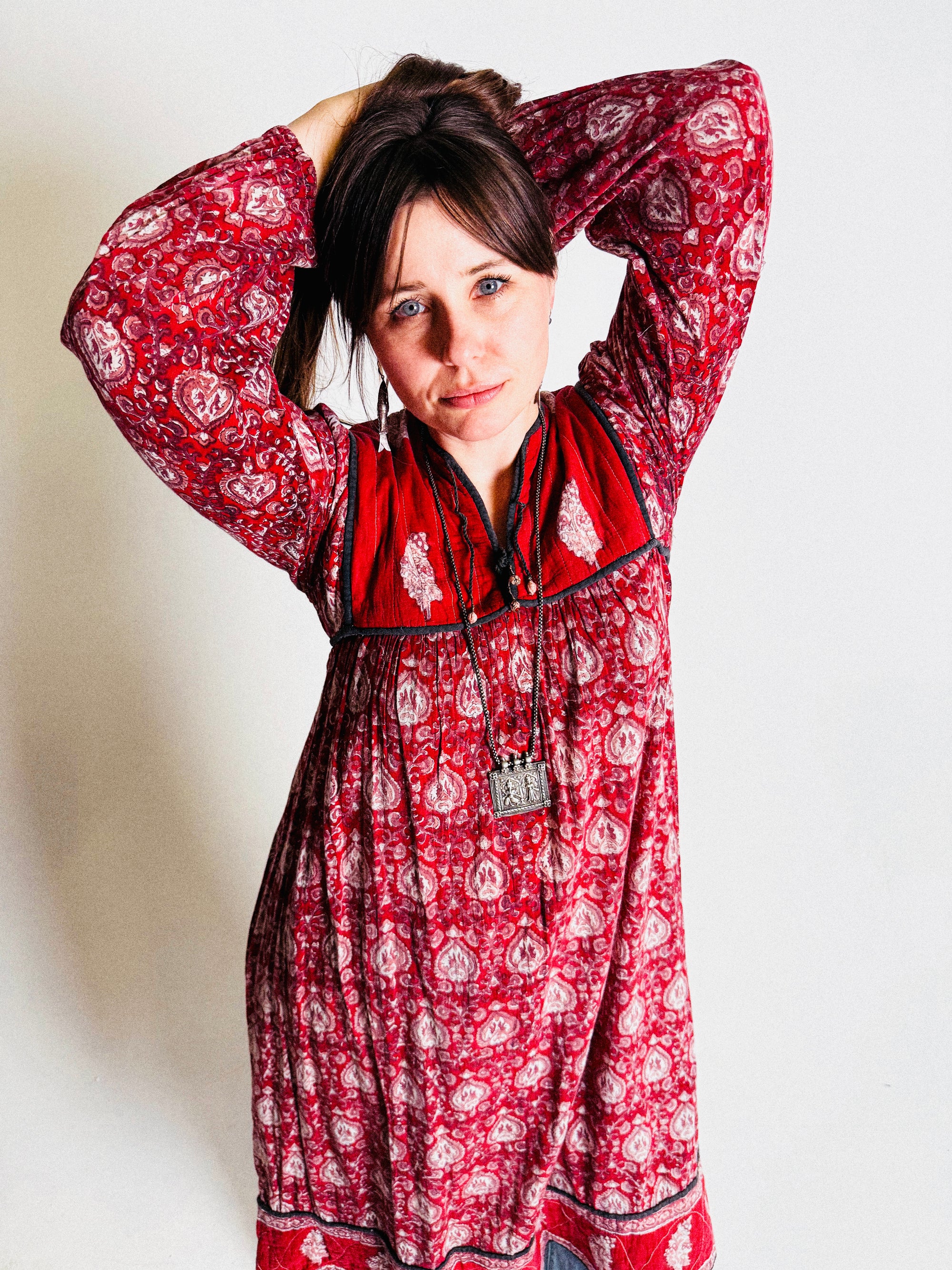 Vintage 1970s "Made in India" Cotton Gauze Dress