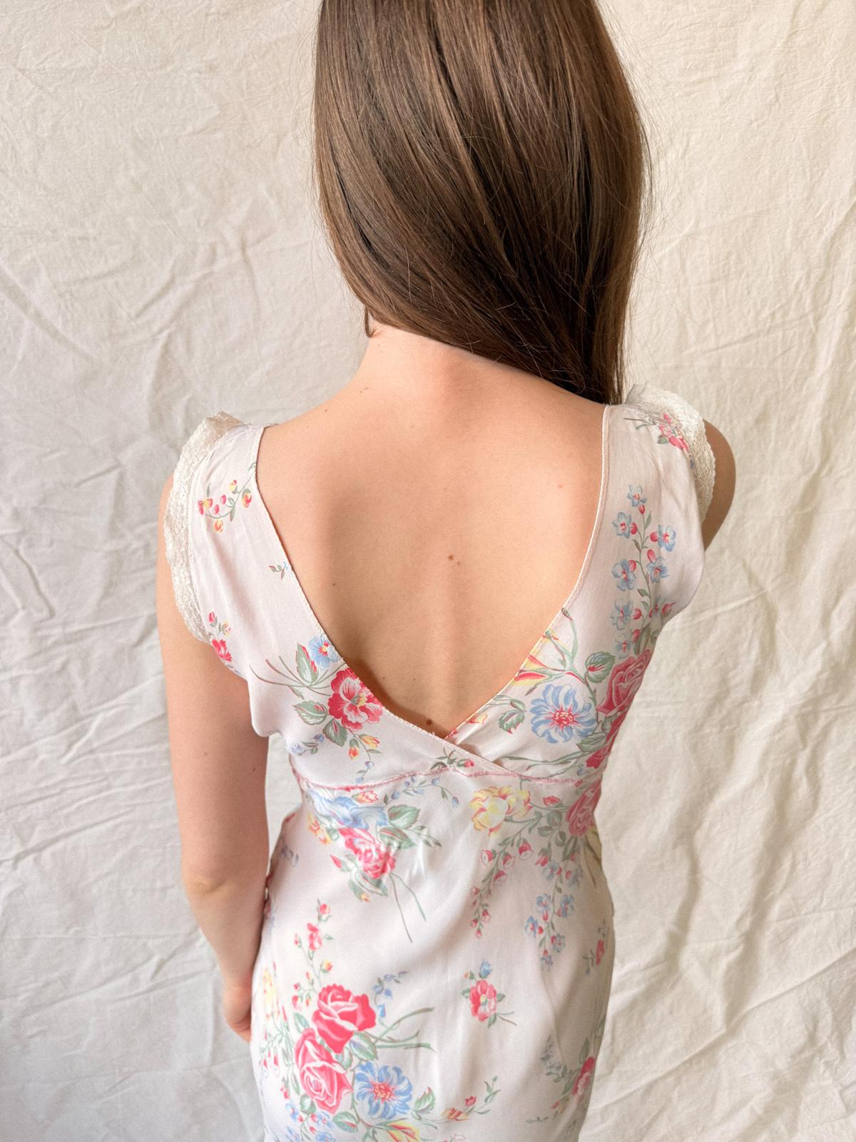 Blumenkleid aus Viskose, 1930er-Jahre