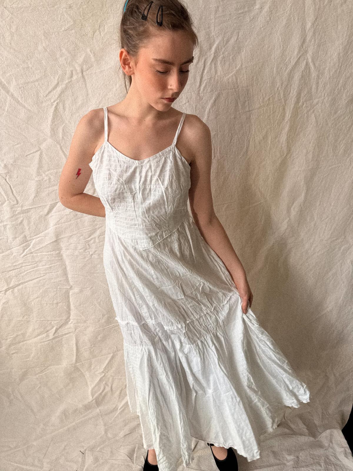 Edwardian / Early 1910s French Cotton Petticoat Dress / Underslip