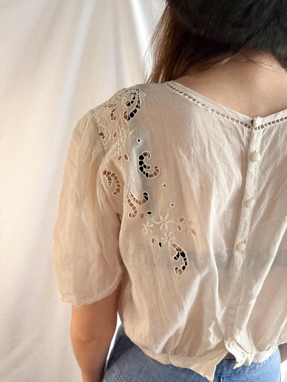 Edwardian Cotton Corset Cover Blouse