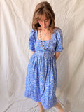 1970s Ritu Kumar for Rosafi Indian Blockprint Cotton Prairie Summer Dress