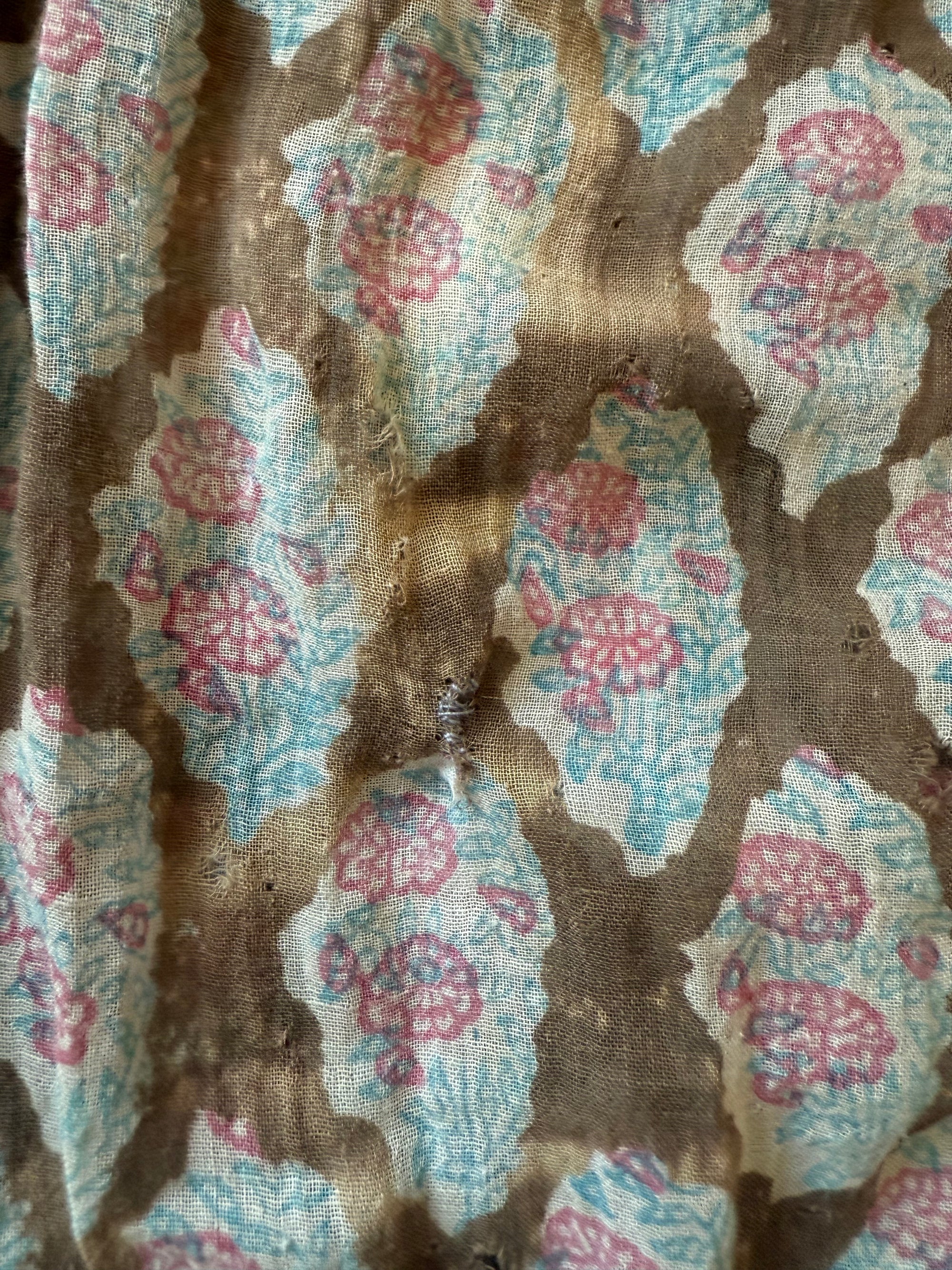 1970er Indianisches Baumwoll-Gaze-Trägerkleid