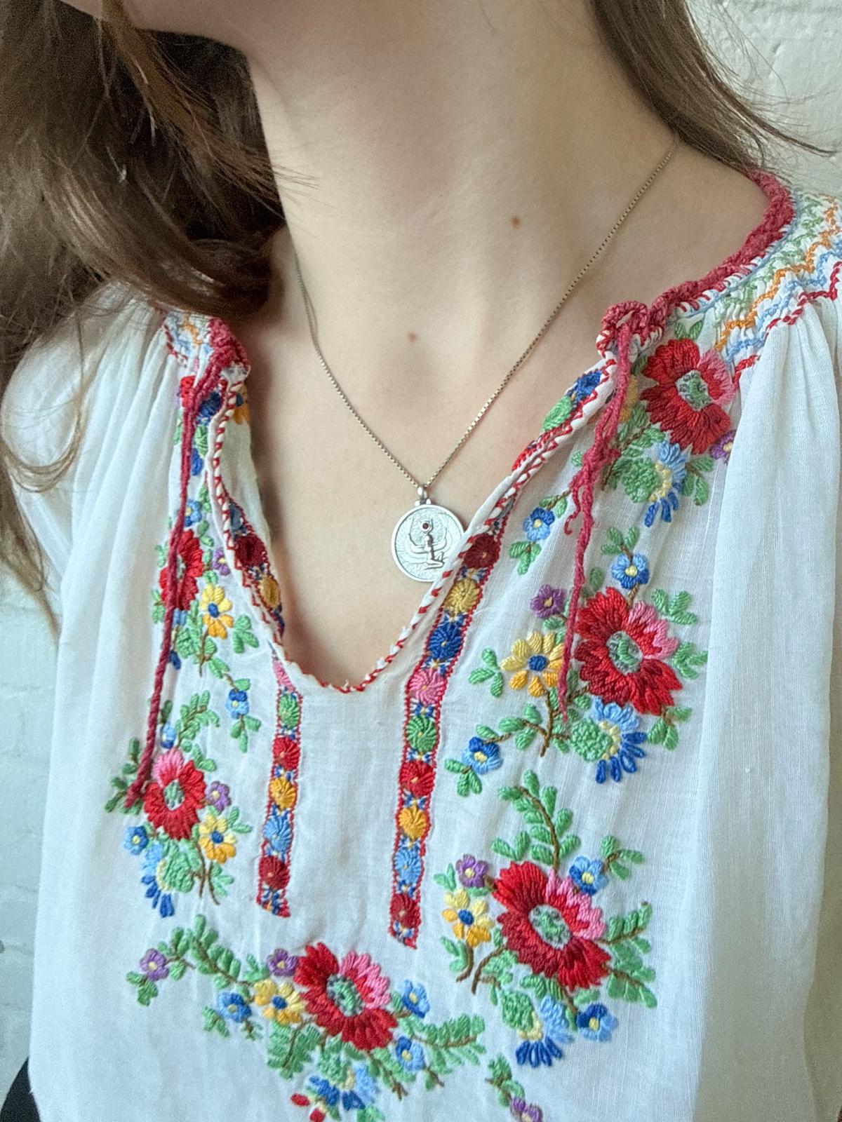 1940s Embroidered Hungarian Blouse