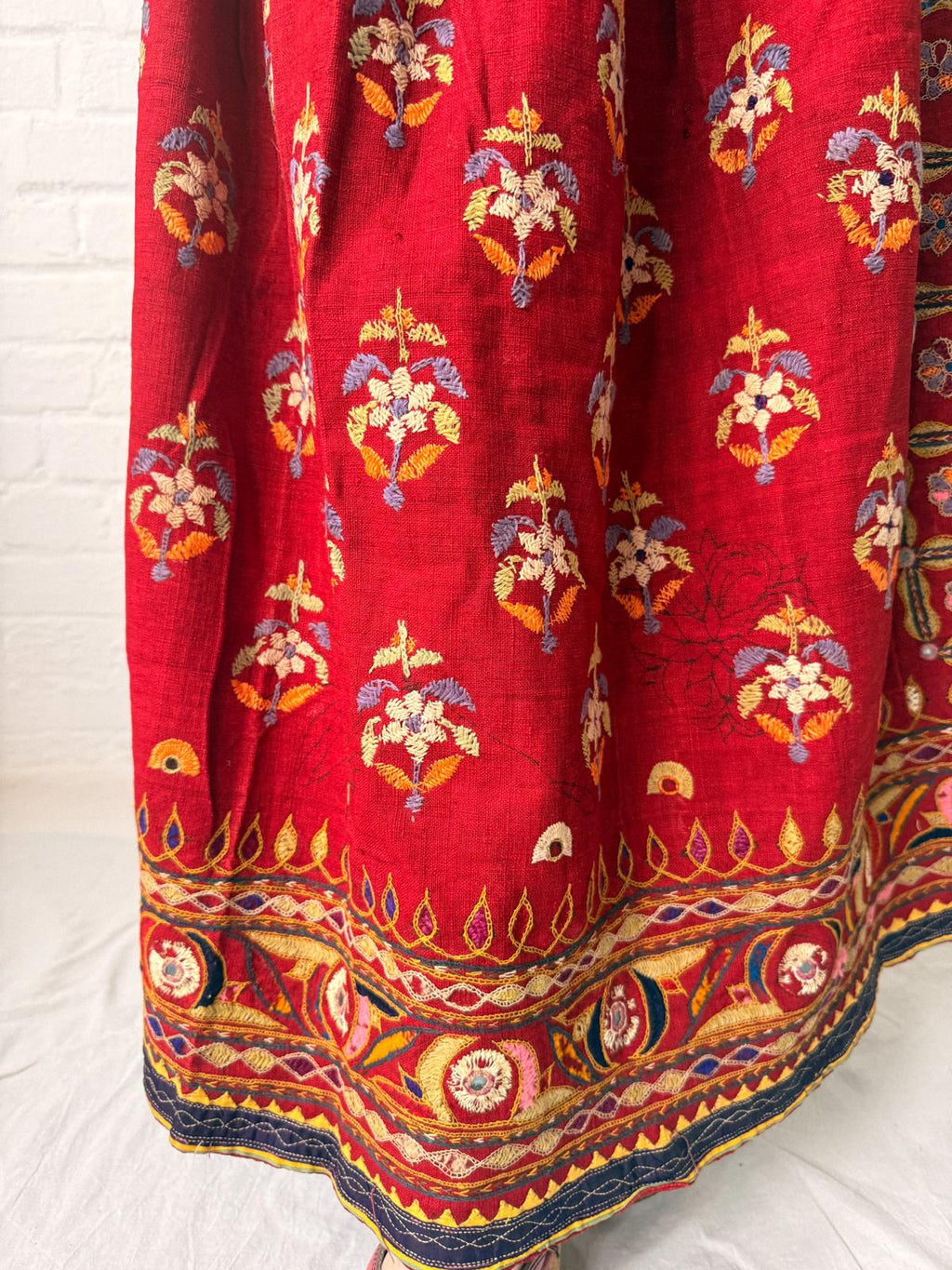 1960s Gujarati Embroidered Folk Skirt