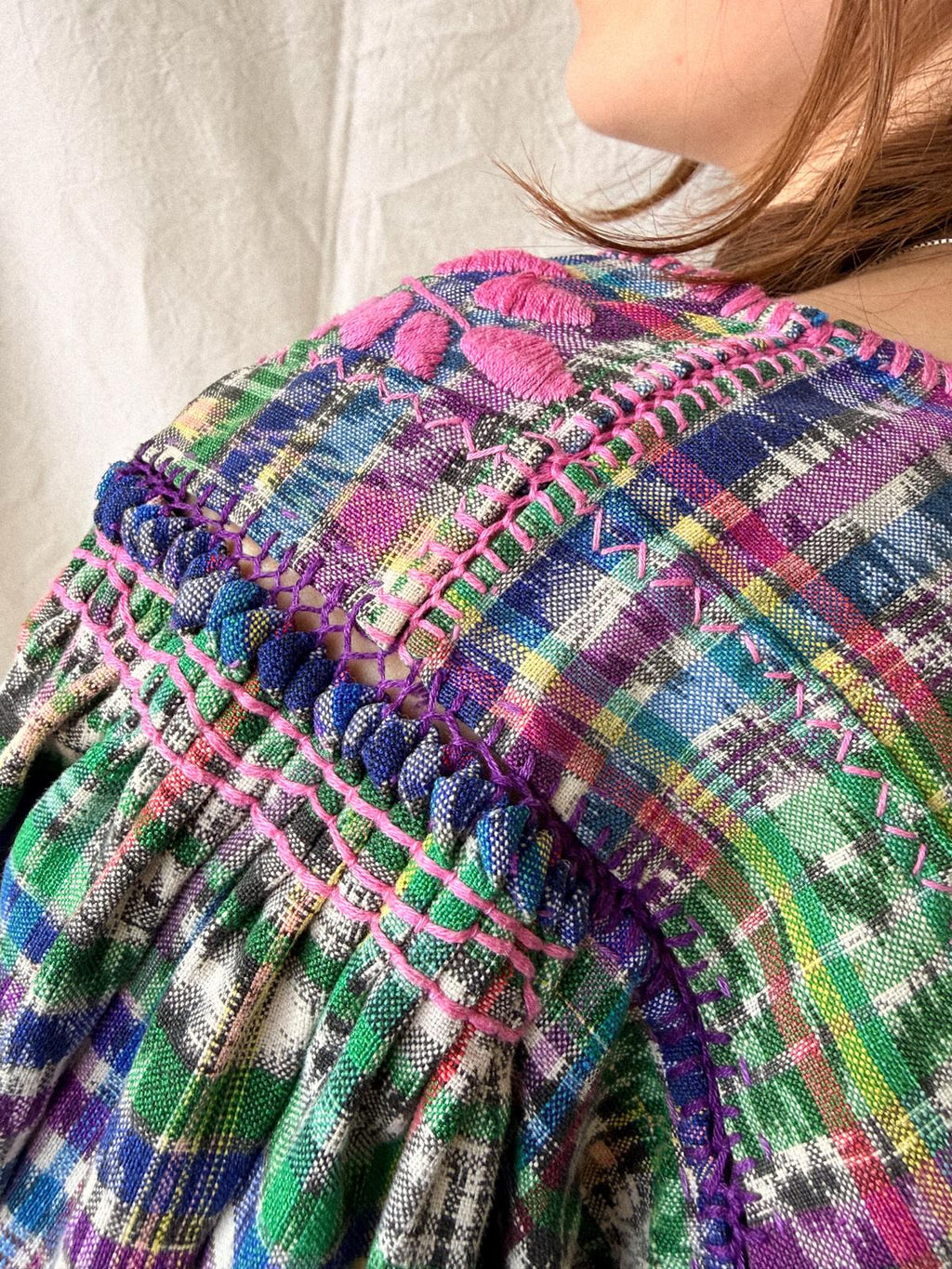 1970s Guatemalan Handwoven Huipil Jacket Blouse