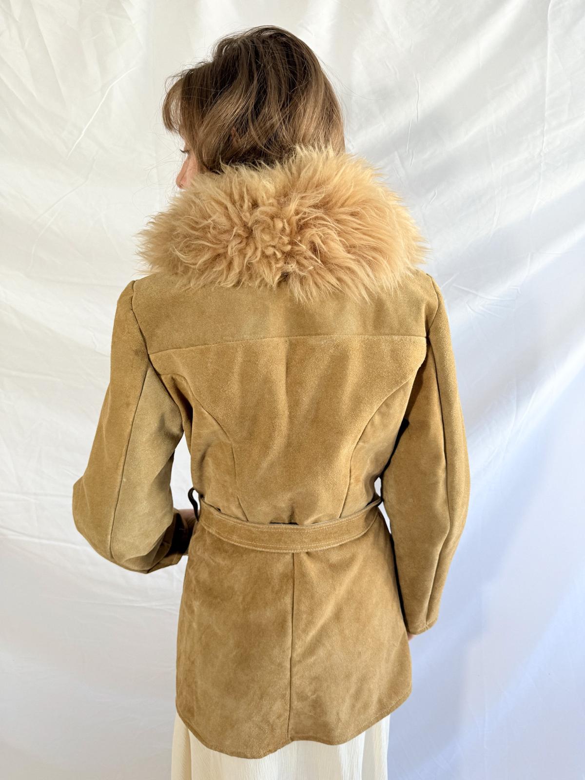 Penny Lane Jacke aus den 70ern mit Kunstfellkragen