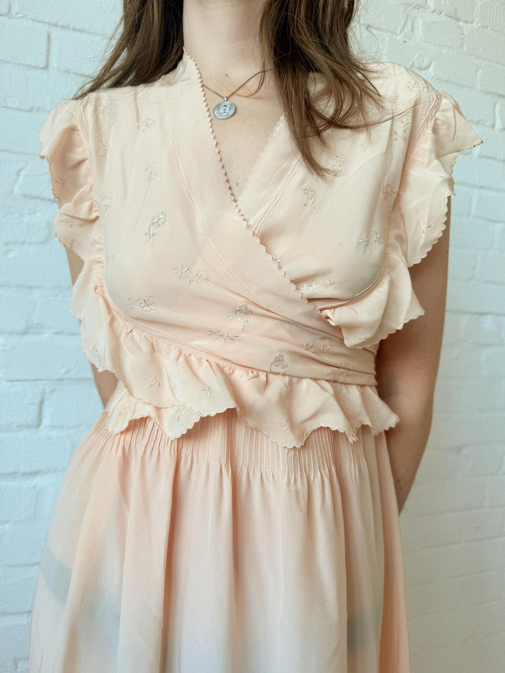 1930s Silk Tie-Up Nightgown