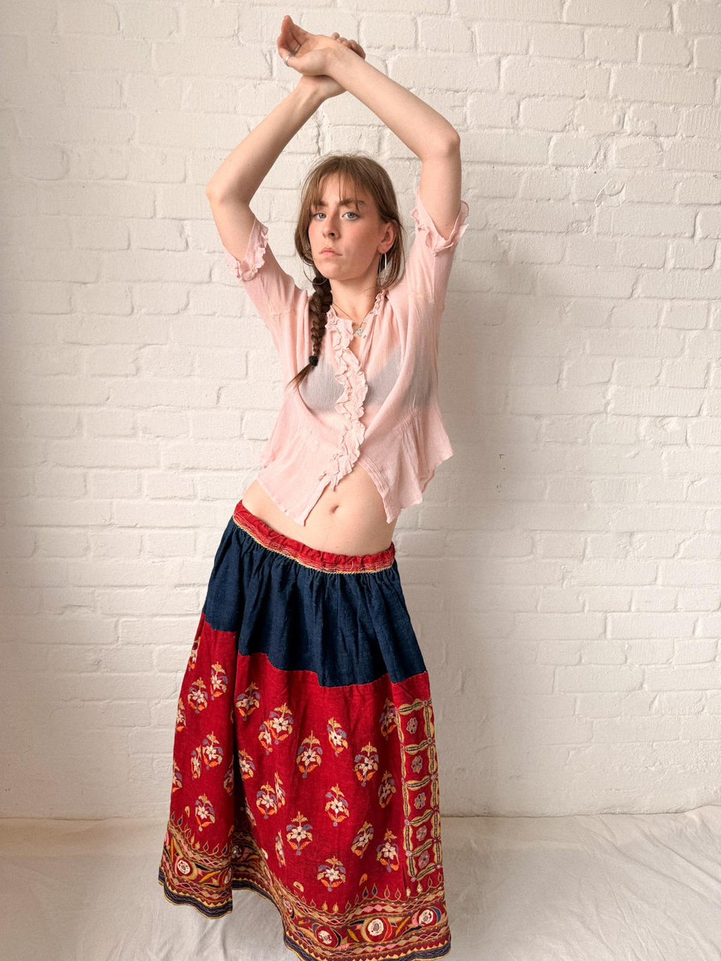 1960s Gujarati Embroidered Folk Skirt