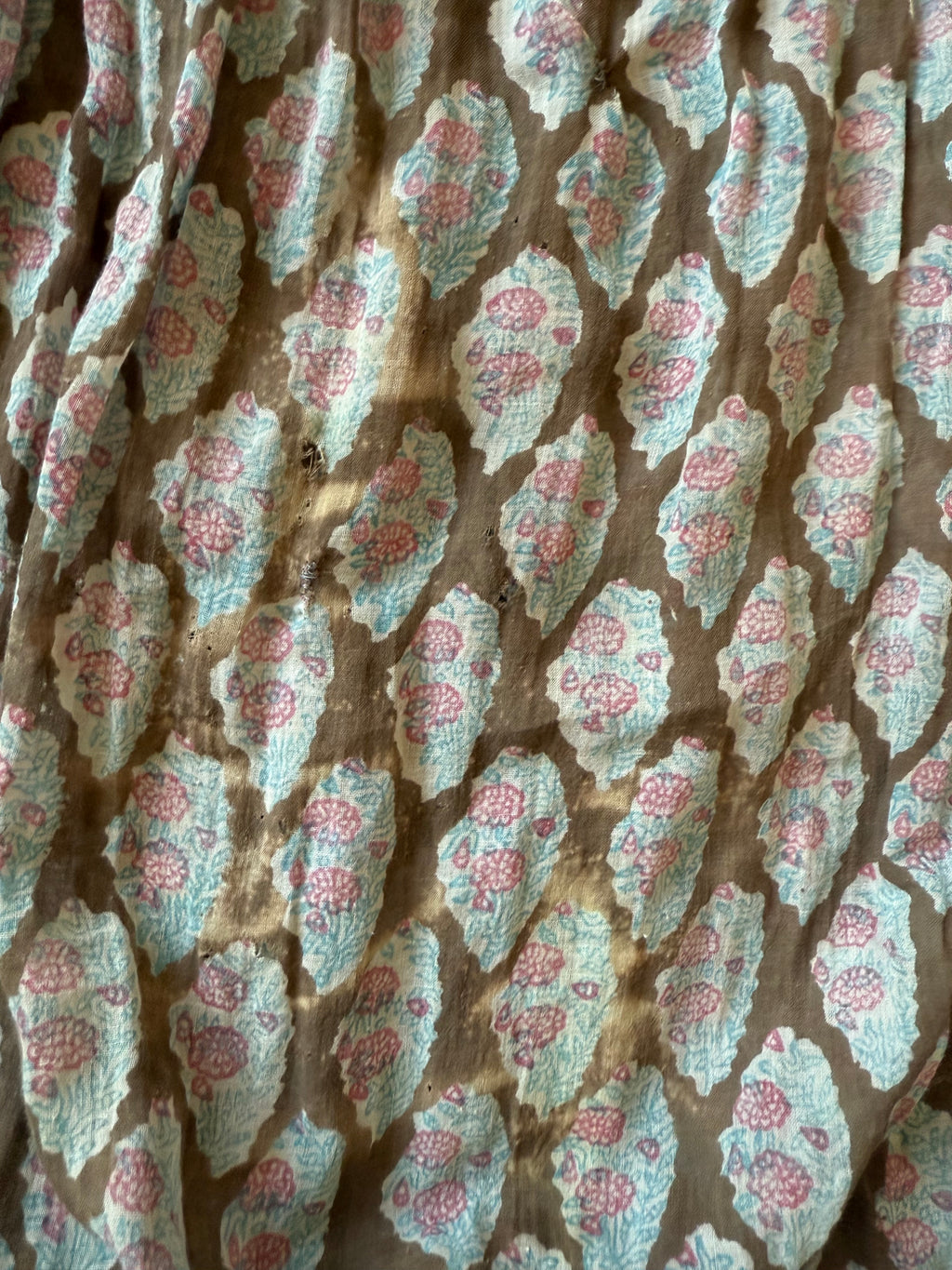 1970er Indianisches Baumwoll-Gaze-Trägerkleid