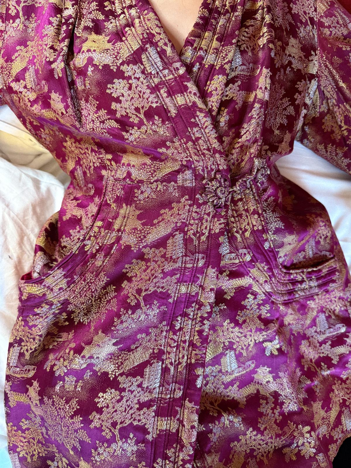 1940s Silk Jacquard Jacket with Art Deco Detailing and Frog Closures