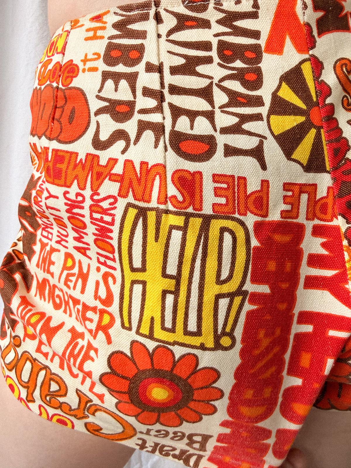 Vintage 1960s Psychedelic Pop Art Hot Pants