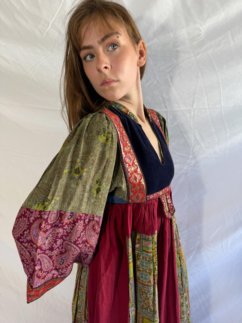 1970s Afghan Style Patchwork Dress