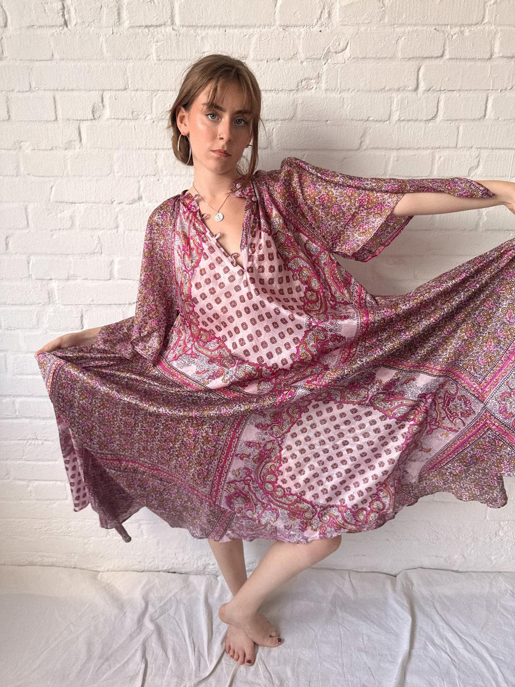 1970s Zodiac Deadstock Pure Silk Patchwork Cafta