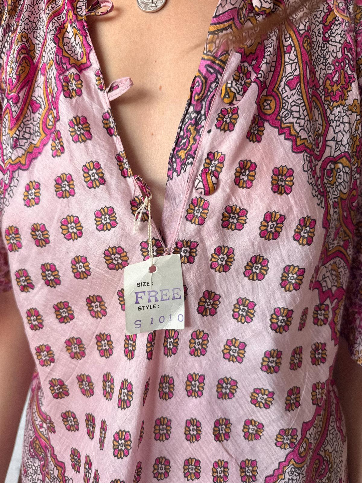 1970s Zodiac Deadstock Pure Silk Patchwork Cafta