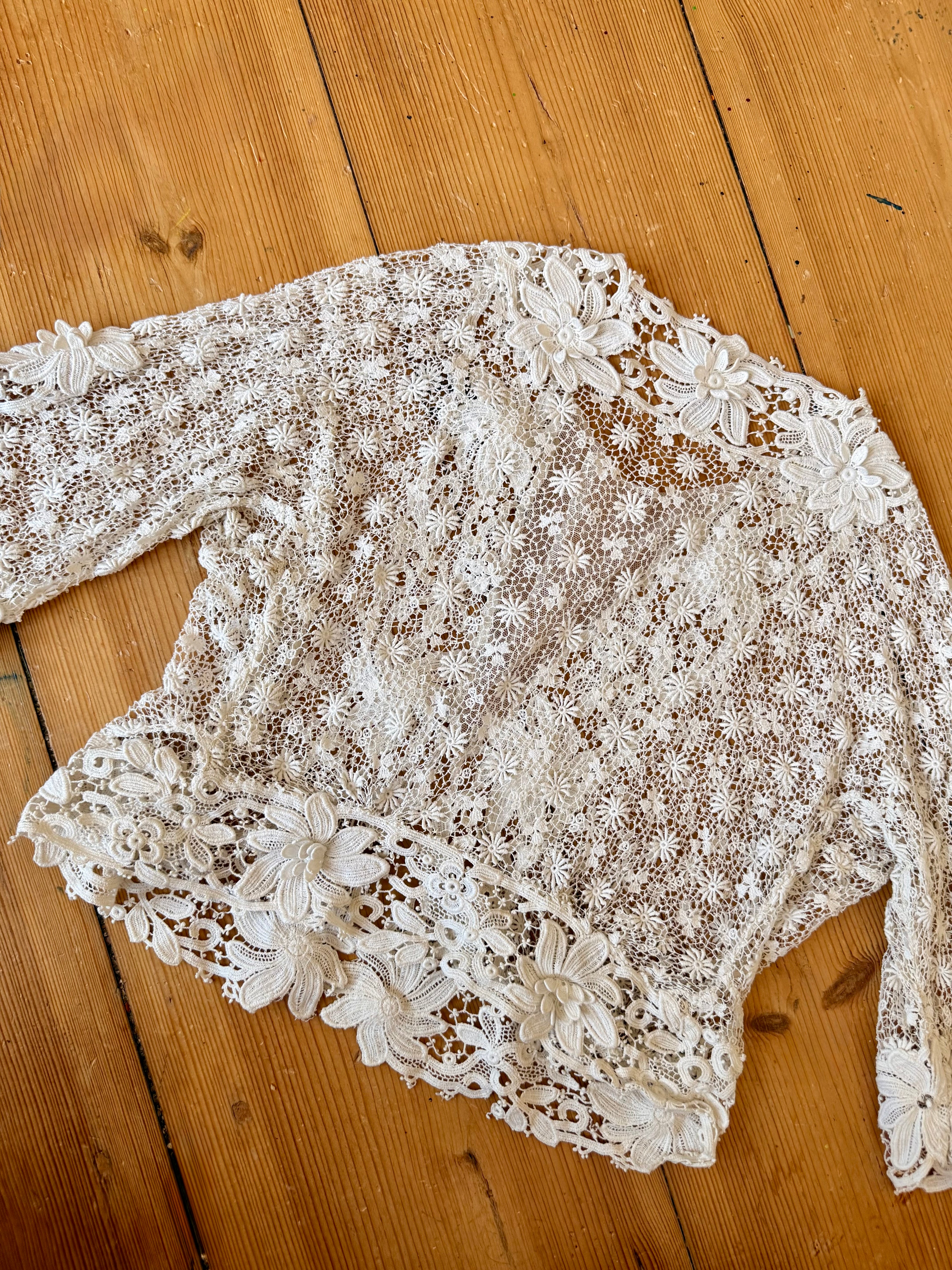 Antique Edwardian Irish Lace Bodice Blouse