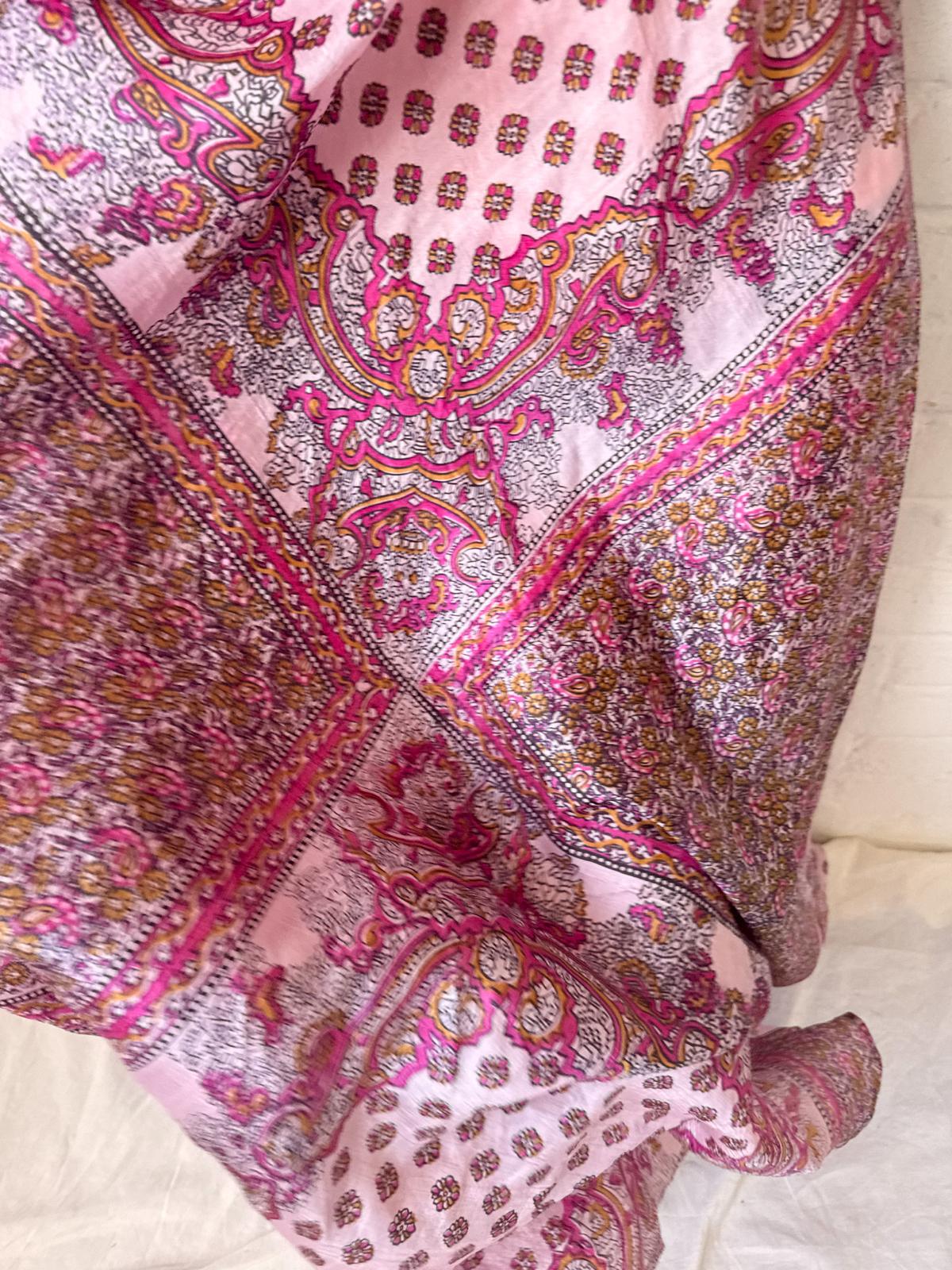 1970s Zodiac Deadstock Pure Silk Patchwork Cafta