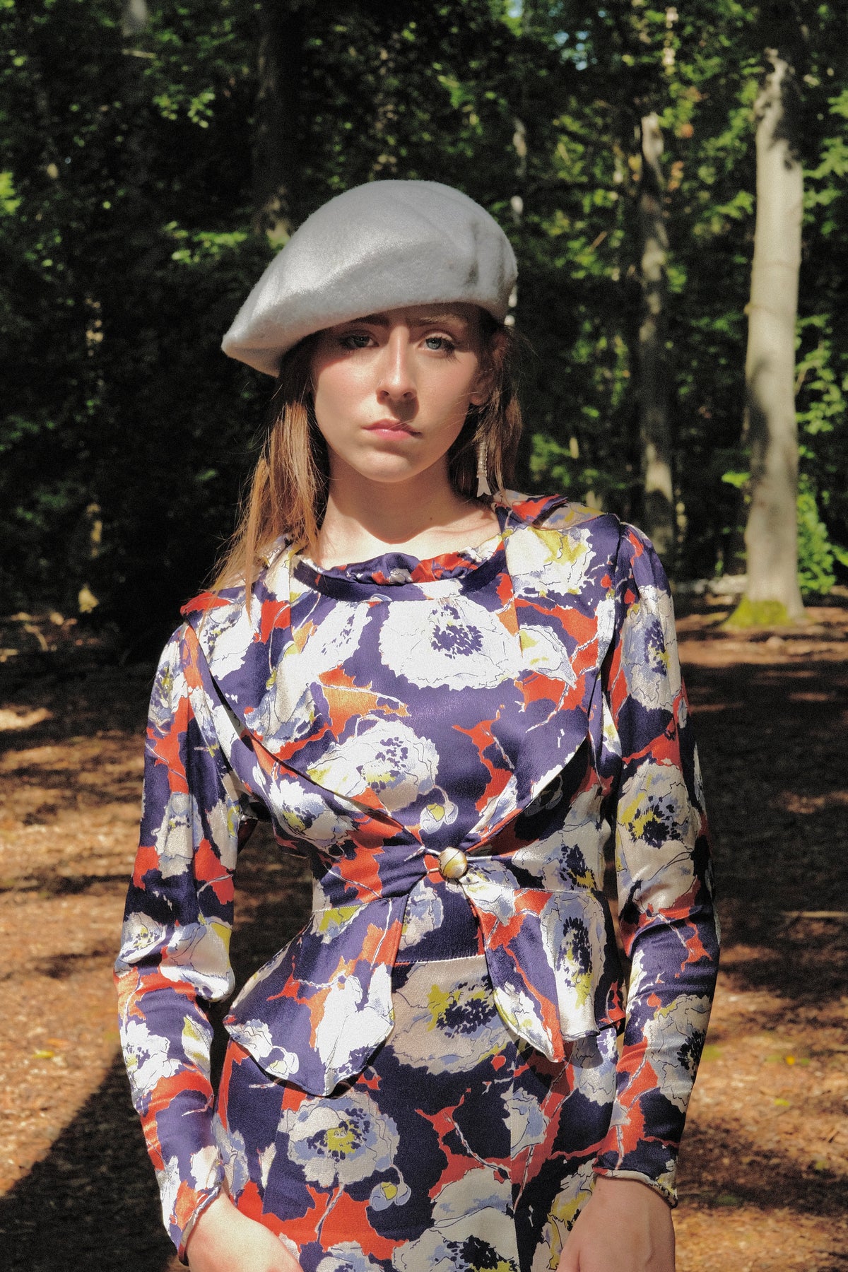 1930s Liquid Silk Floral Two-Piece