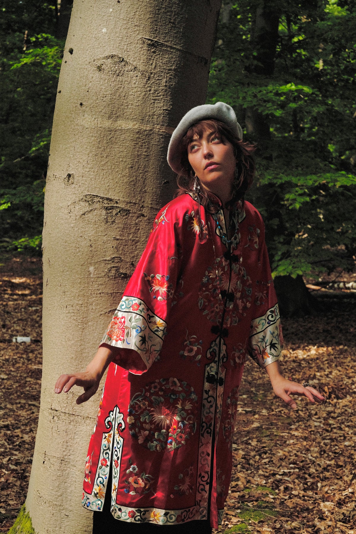 Midcentury Silk Embroidered Robe
