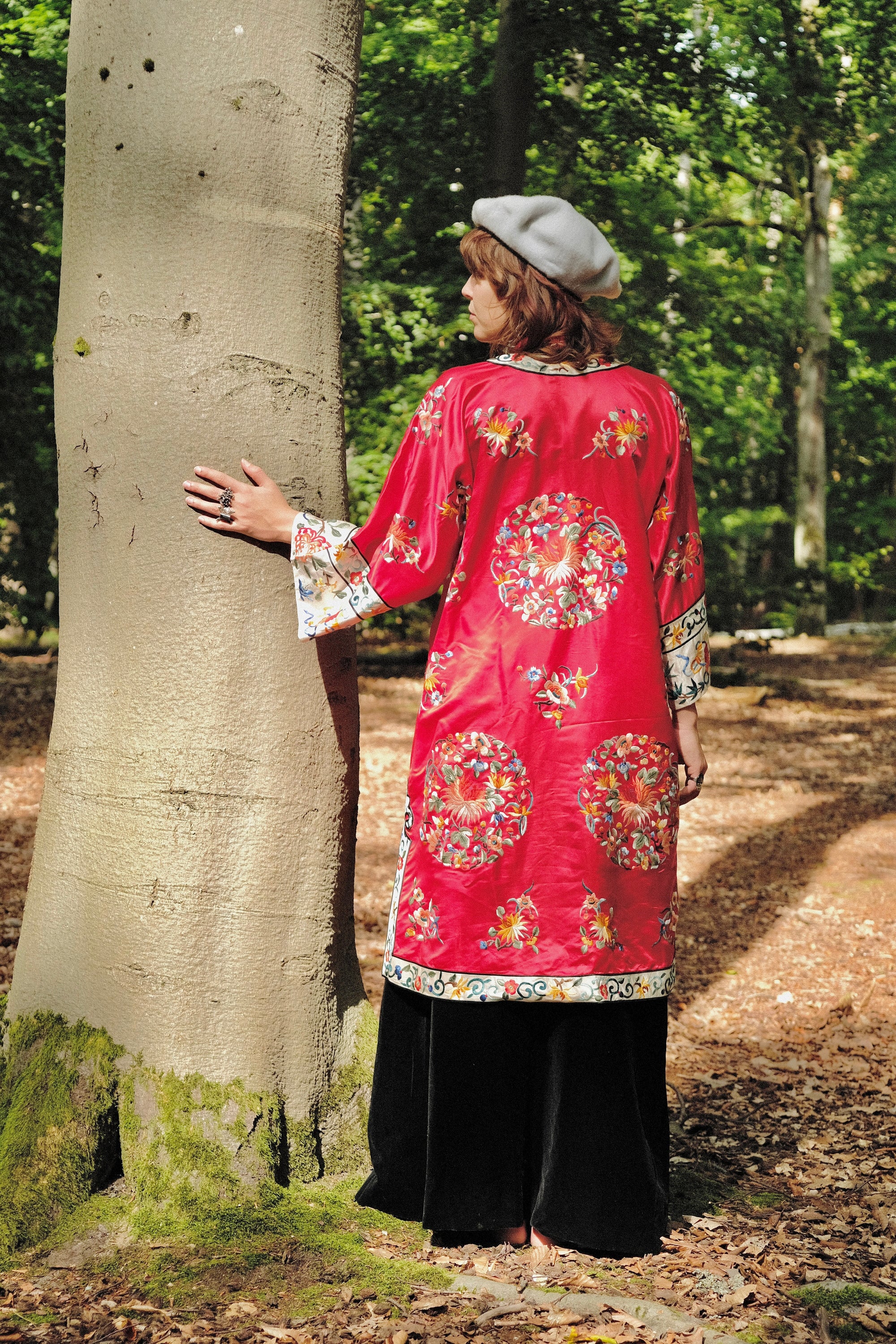 Midcentury Silk Embroidered Robe
