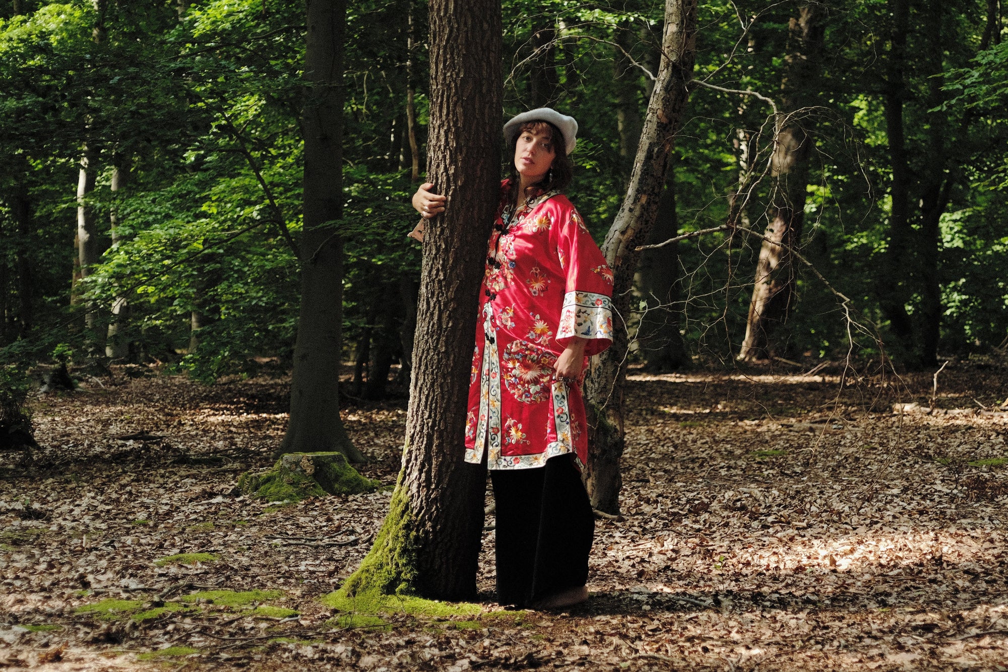 Midcentury Silk Embroidered Robe