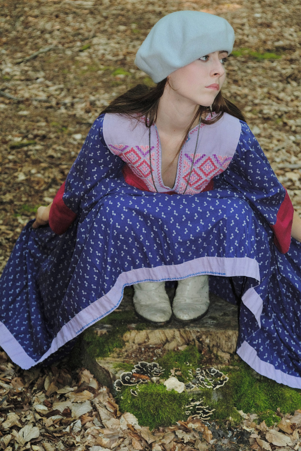 1970s Pastel Dreams Afghan Dress