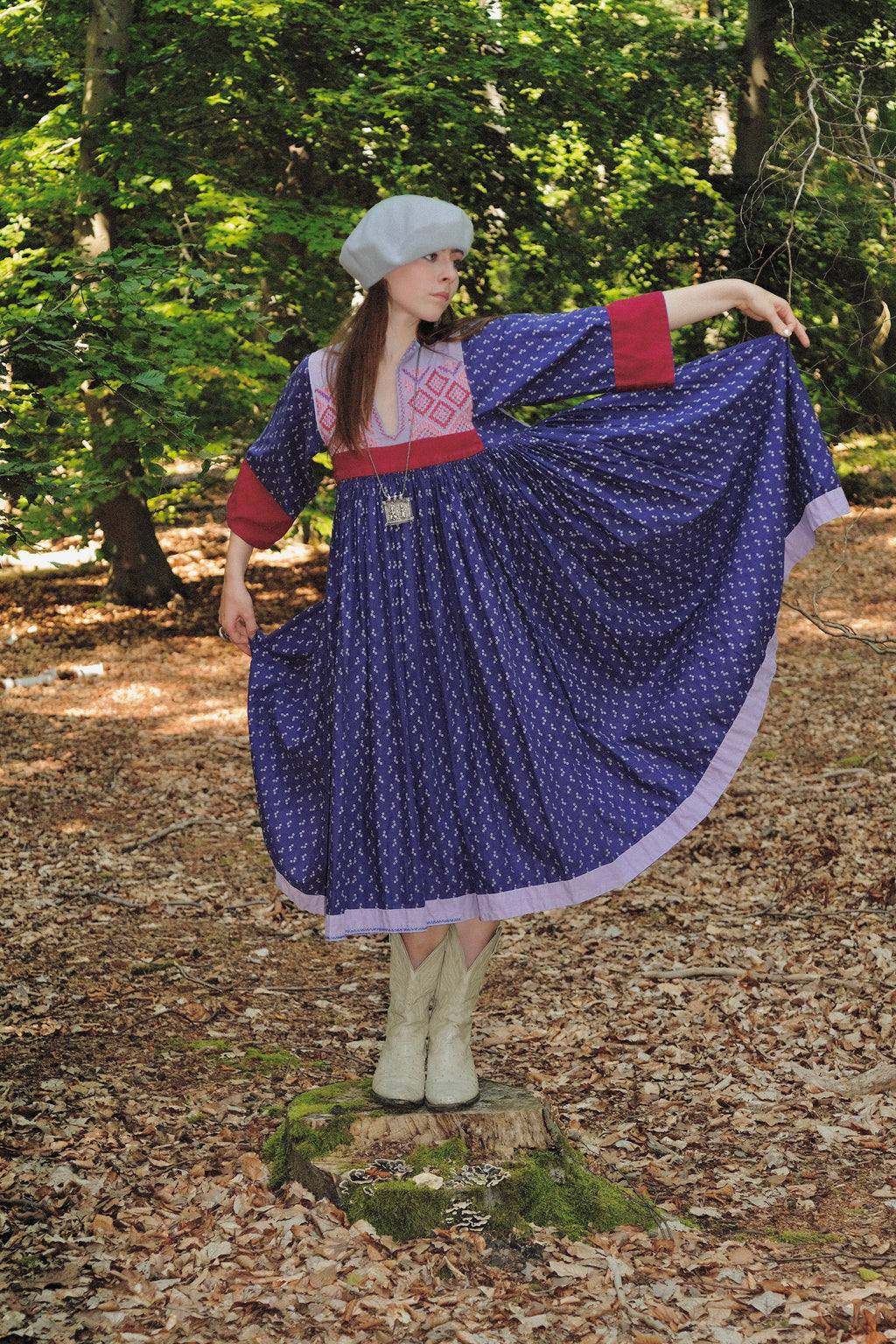 1970s Pastel Dreams Afghan Dress