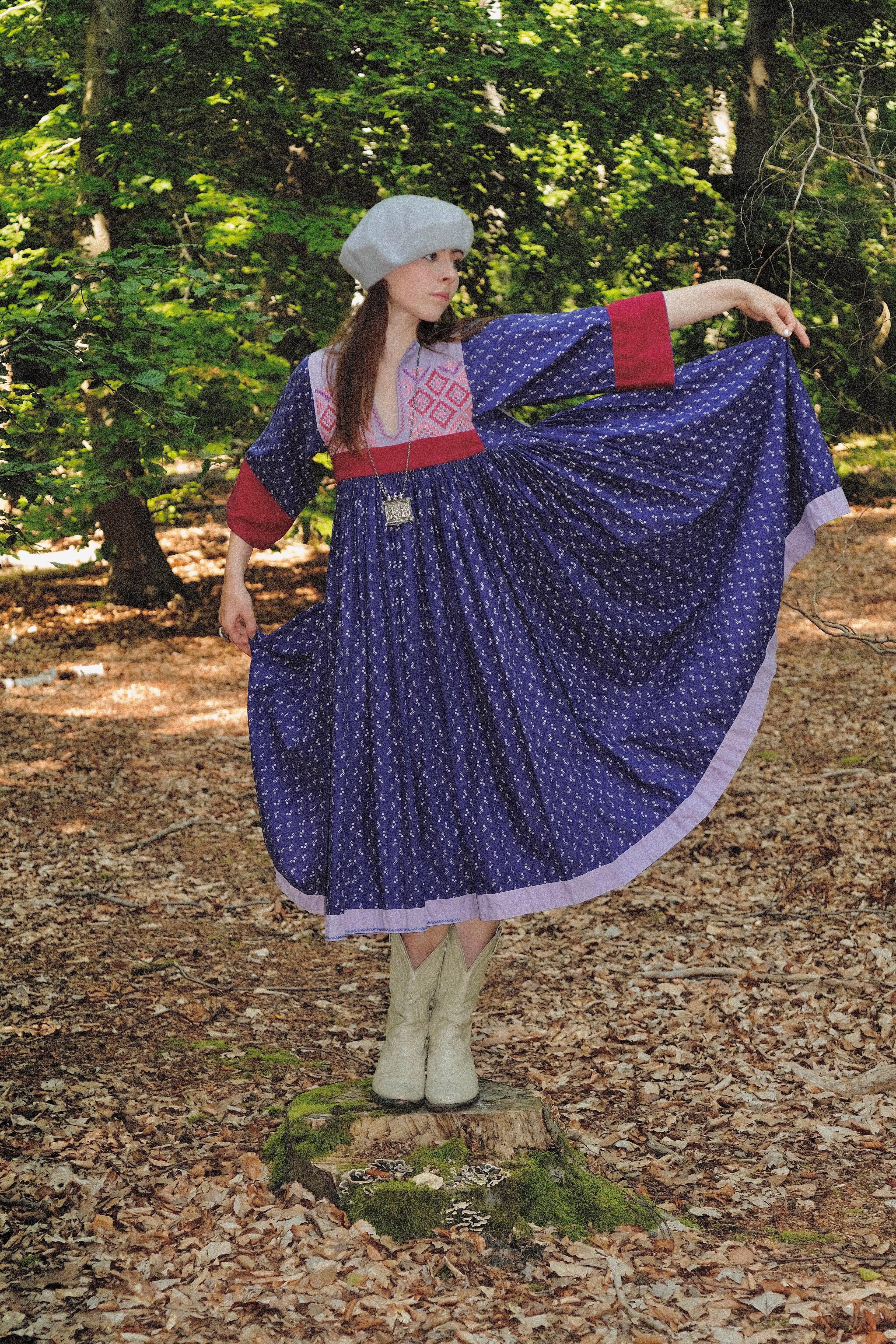 1970s Pastel Dreams Afghan Dress