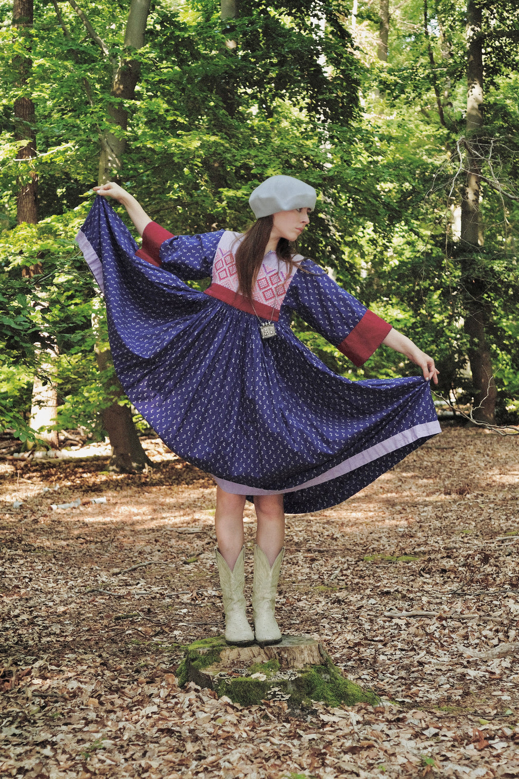 1970s Pastel Dreams Afghan Dress