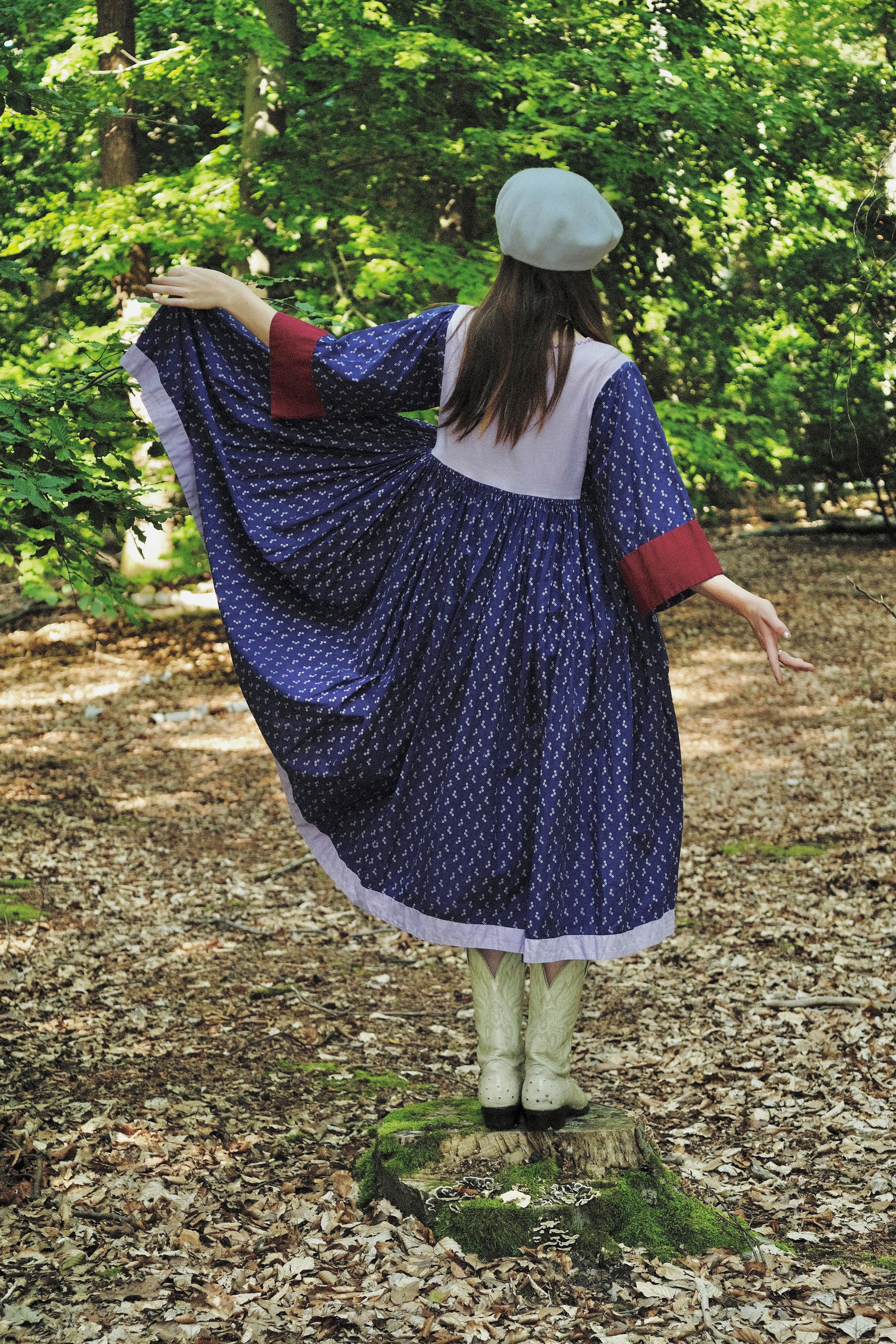 1970er Afghan-Kleid in Pastelltönen