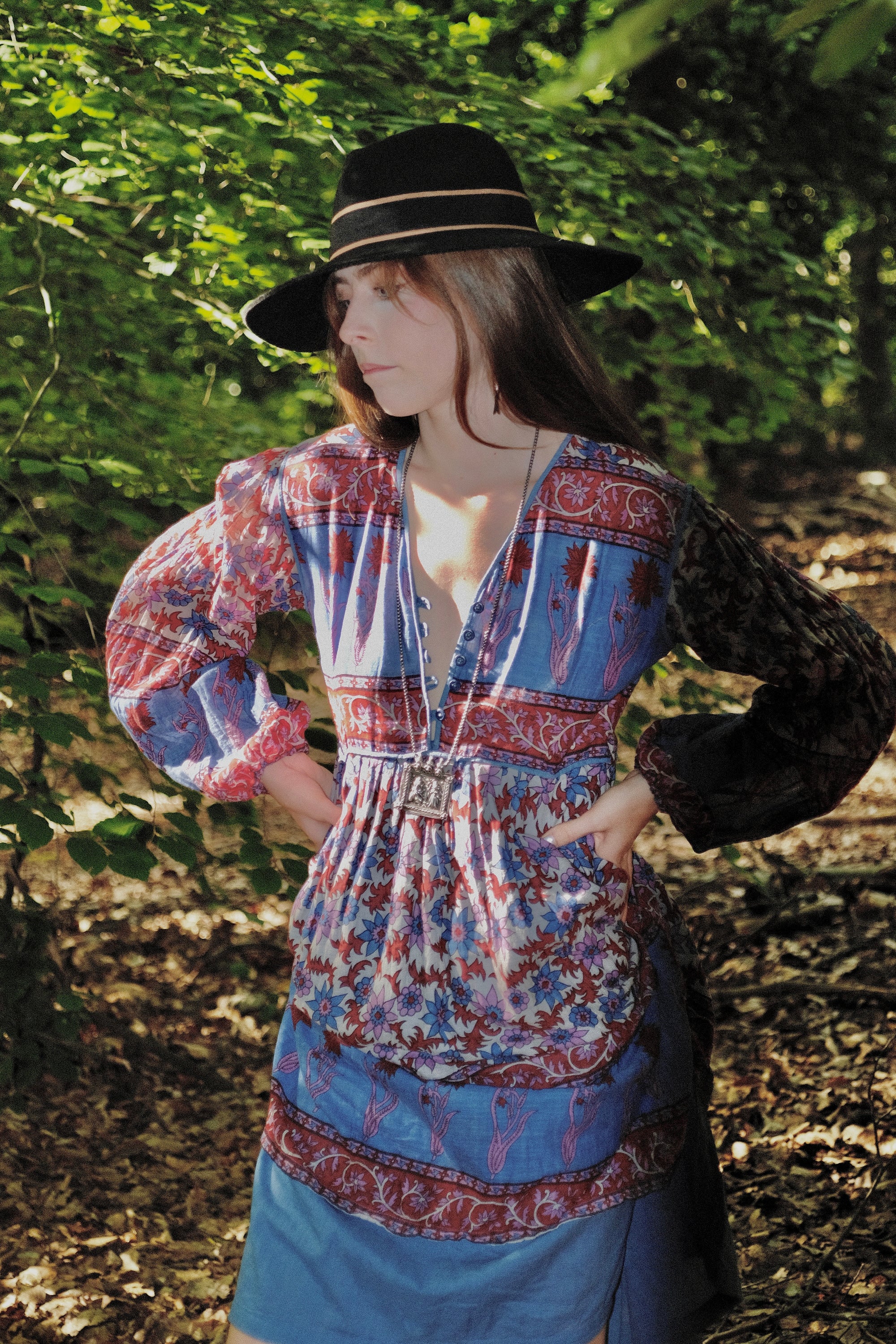 1970s Deadstock Layered Cotton Gauze Dress
