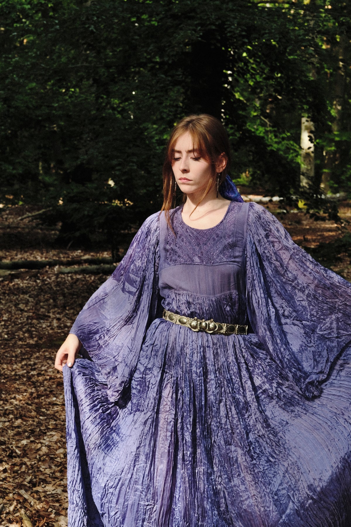 1970s Afghan Plisee Gown