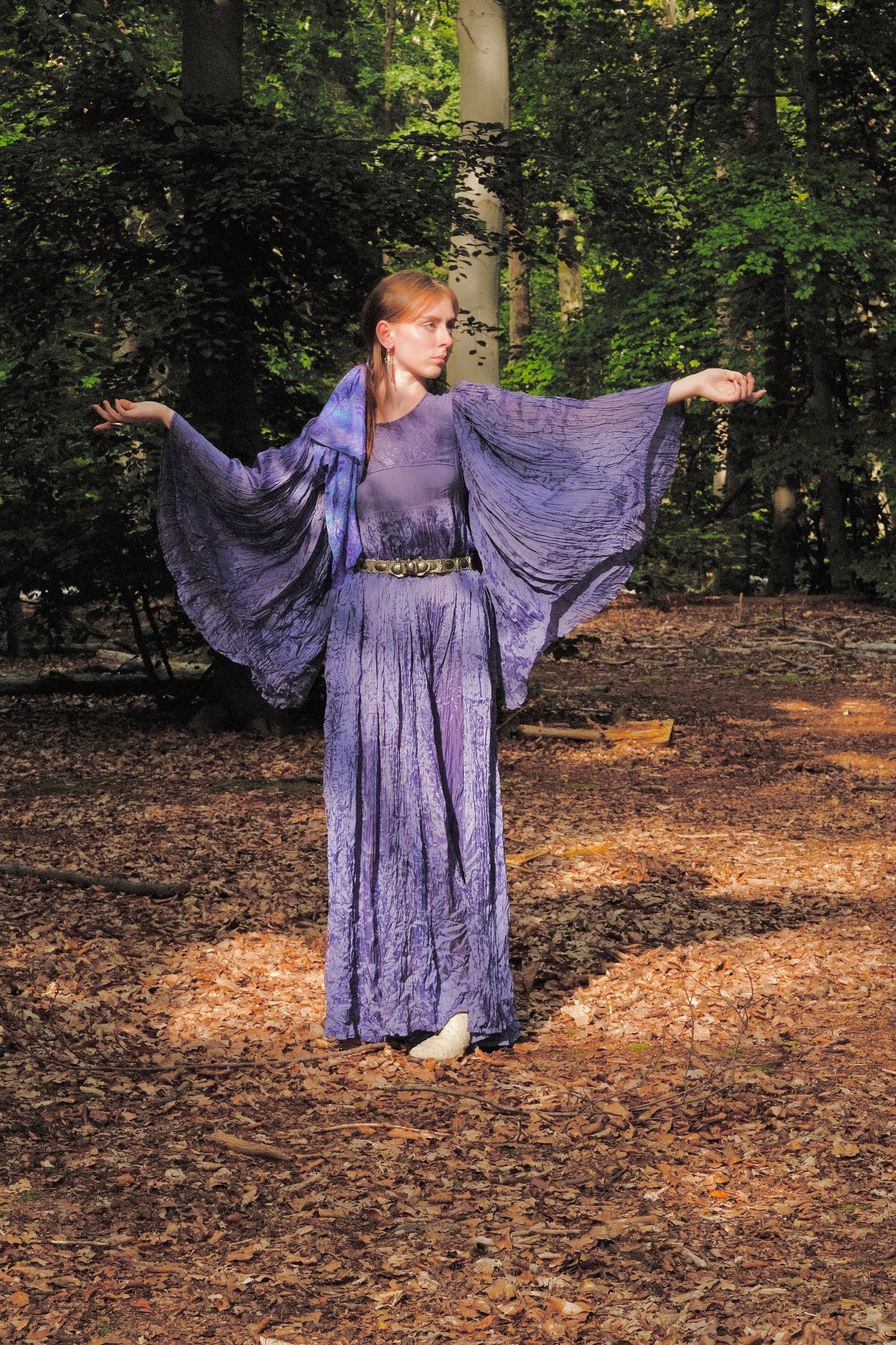 1970s Afghan Plisee Gown