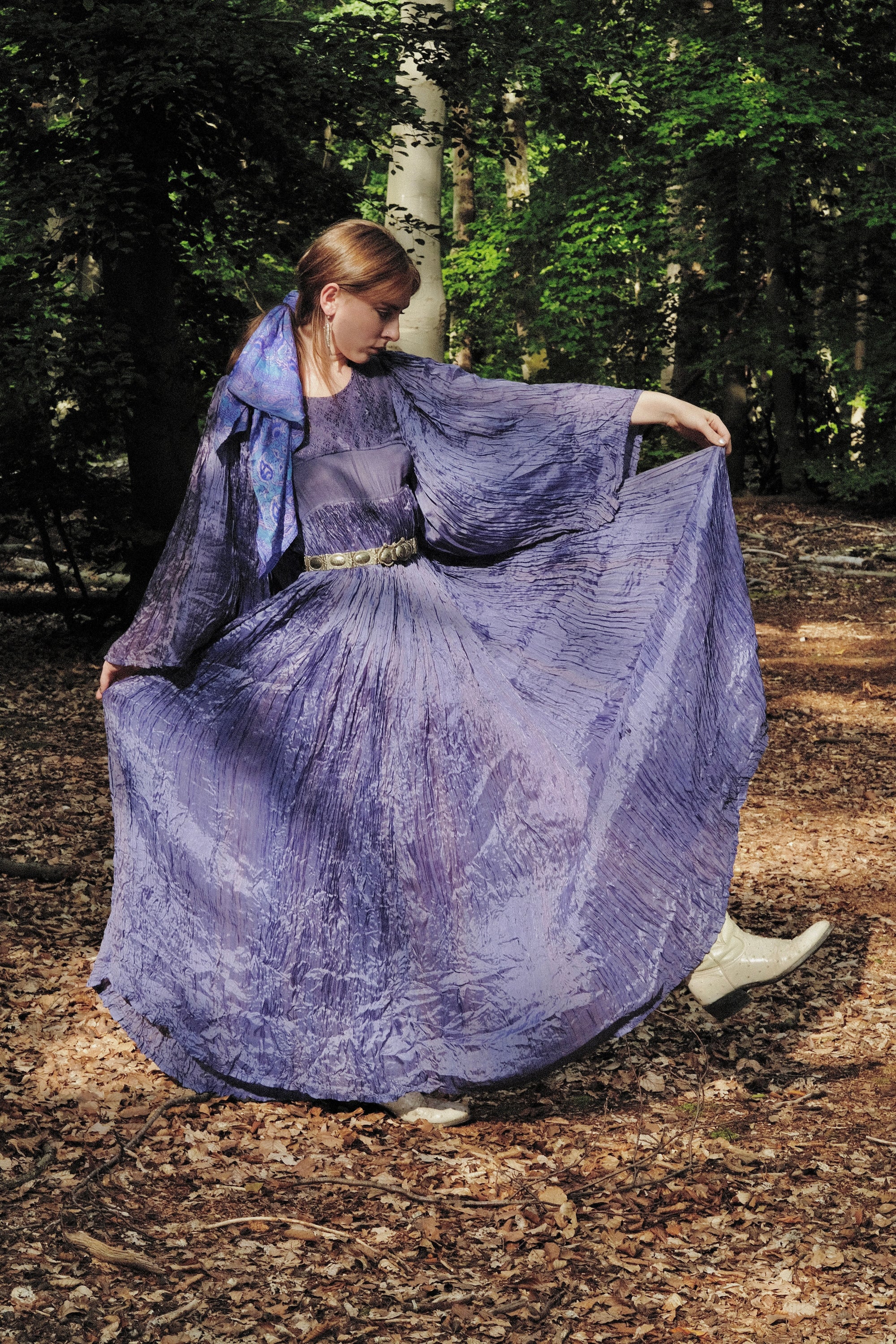 1970s Afghan Plisee Gown