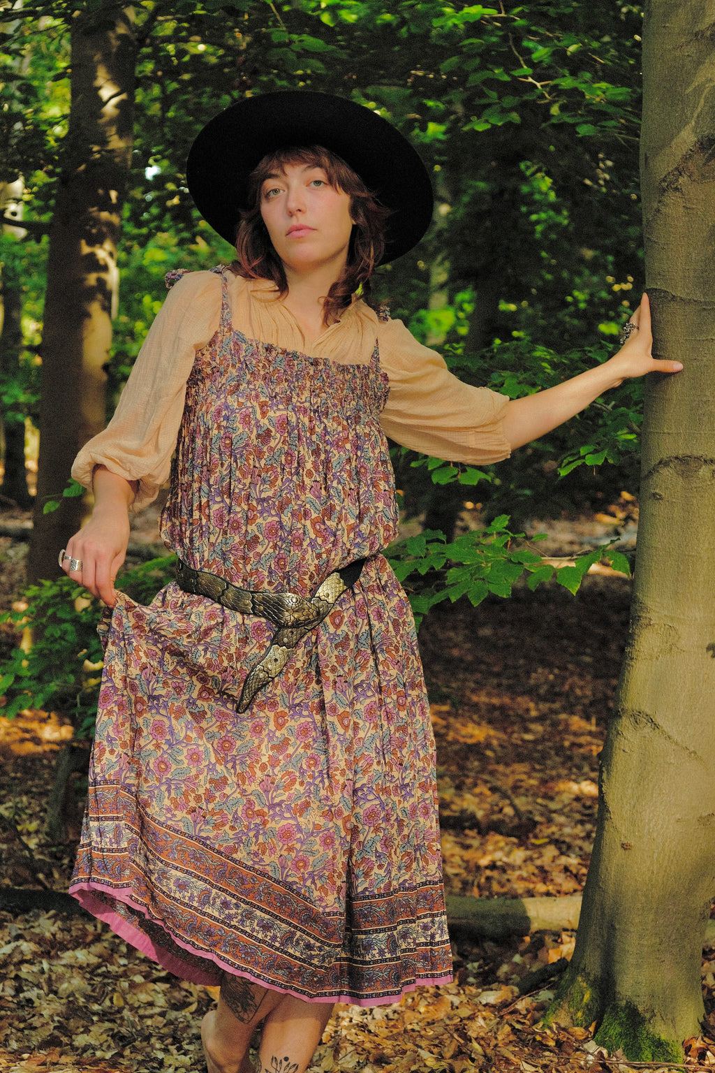 1970s Deadstock Gauze Blouse and Dress Set