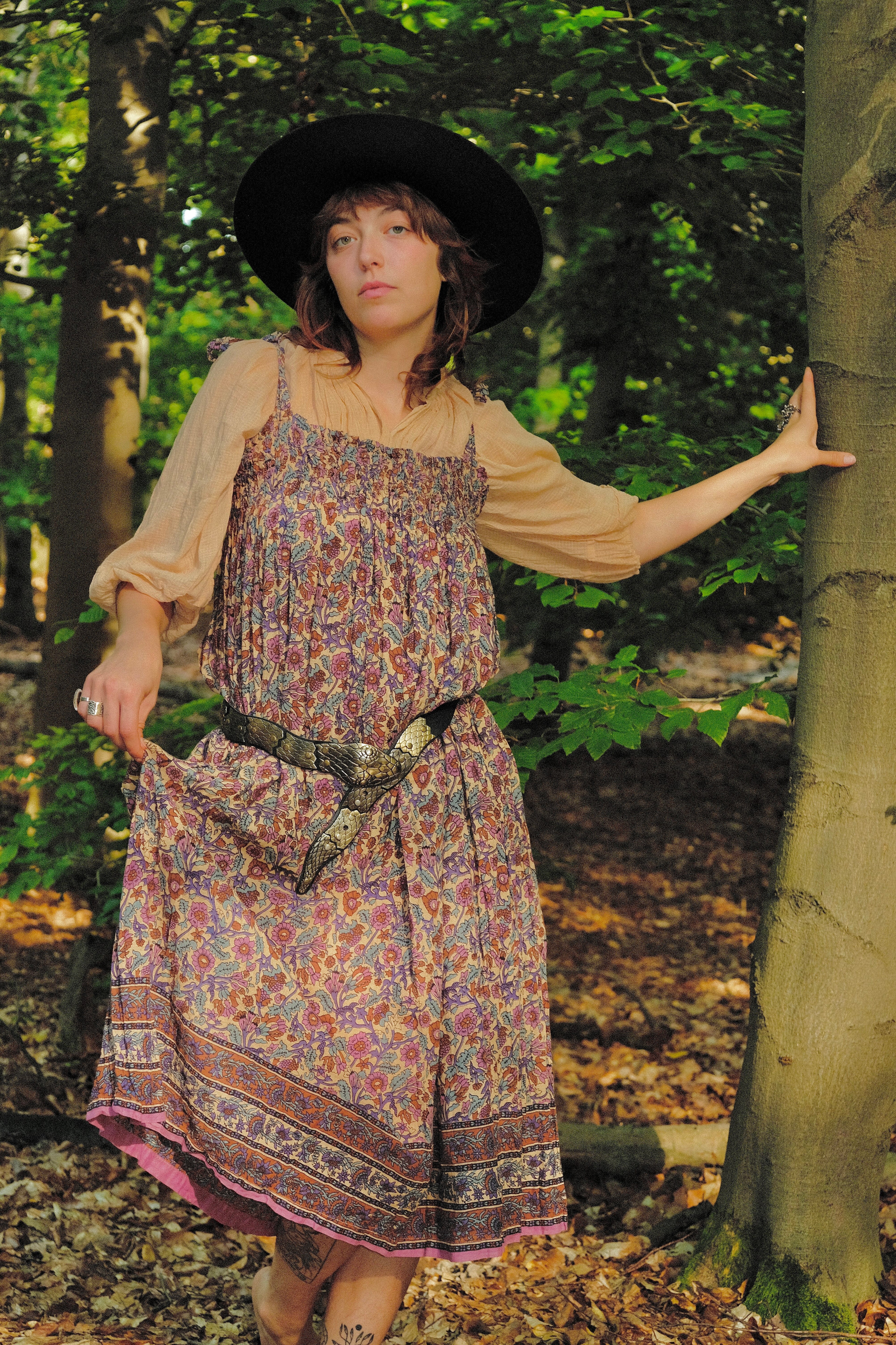 1970s Deadstock Gauze Blouse and Dress Set