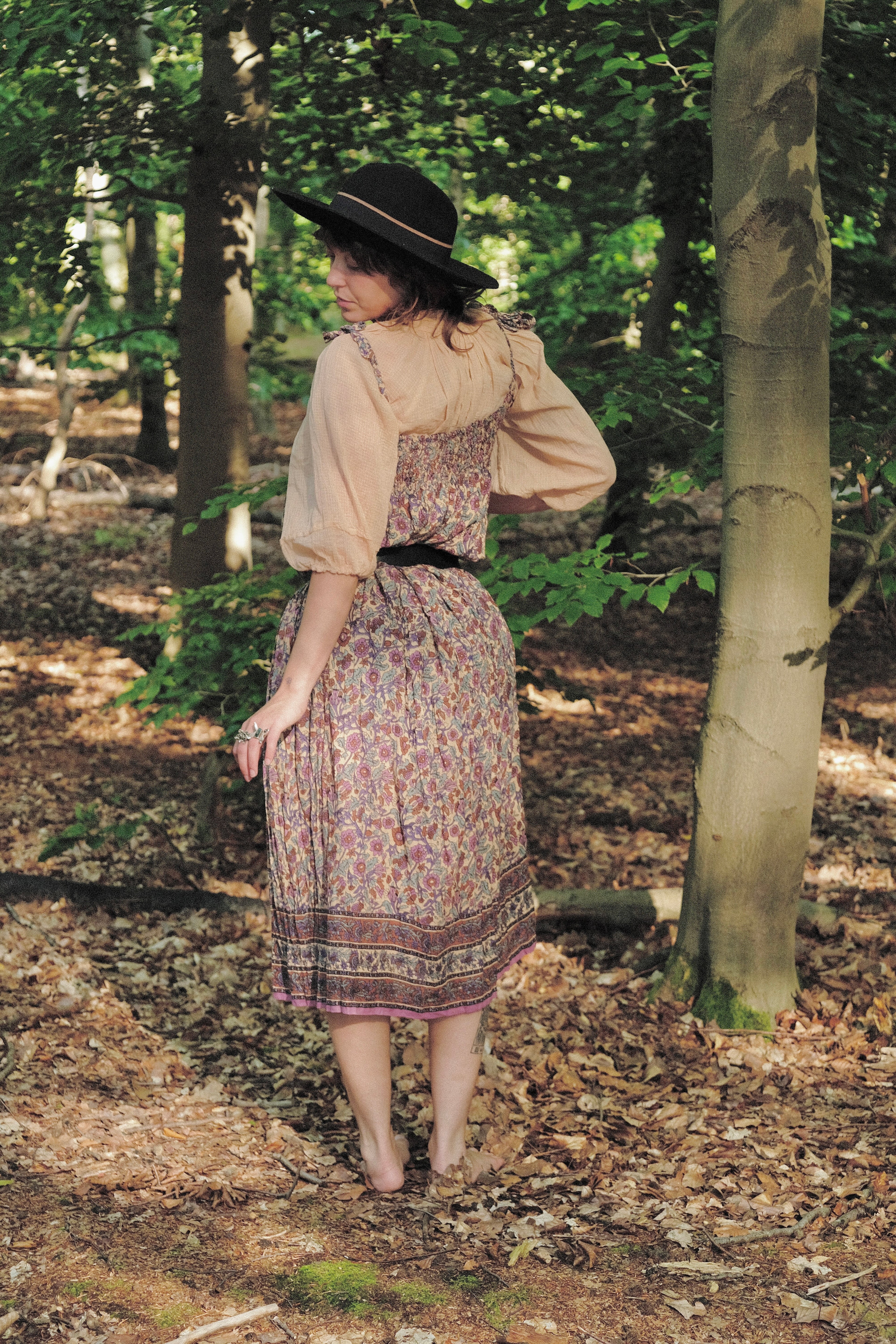 1970s Deadstock Gauze Blouse and Dress Set