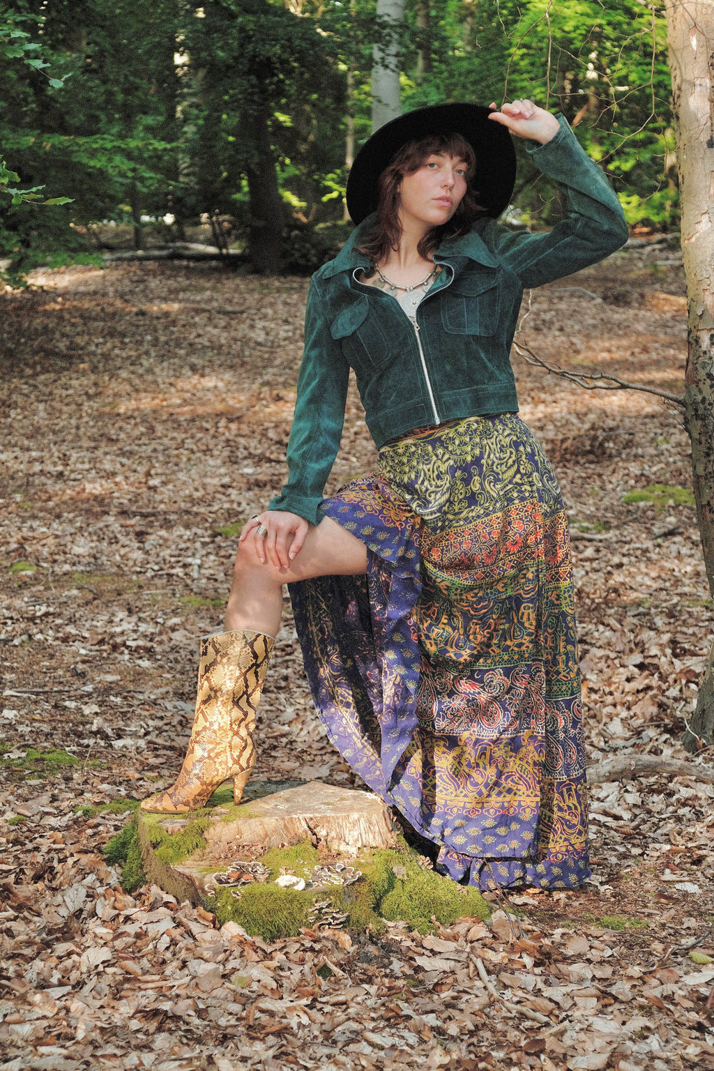 1970s Blockprint Wrap Skirt