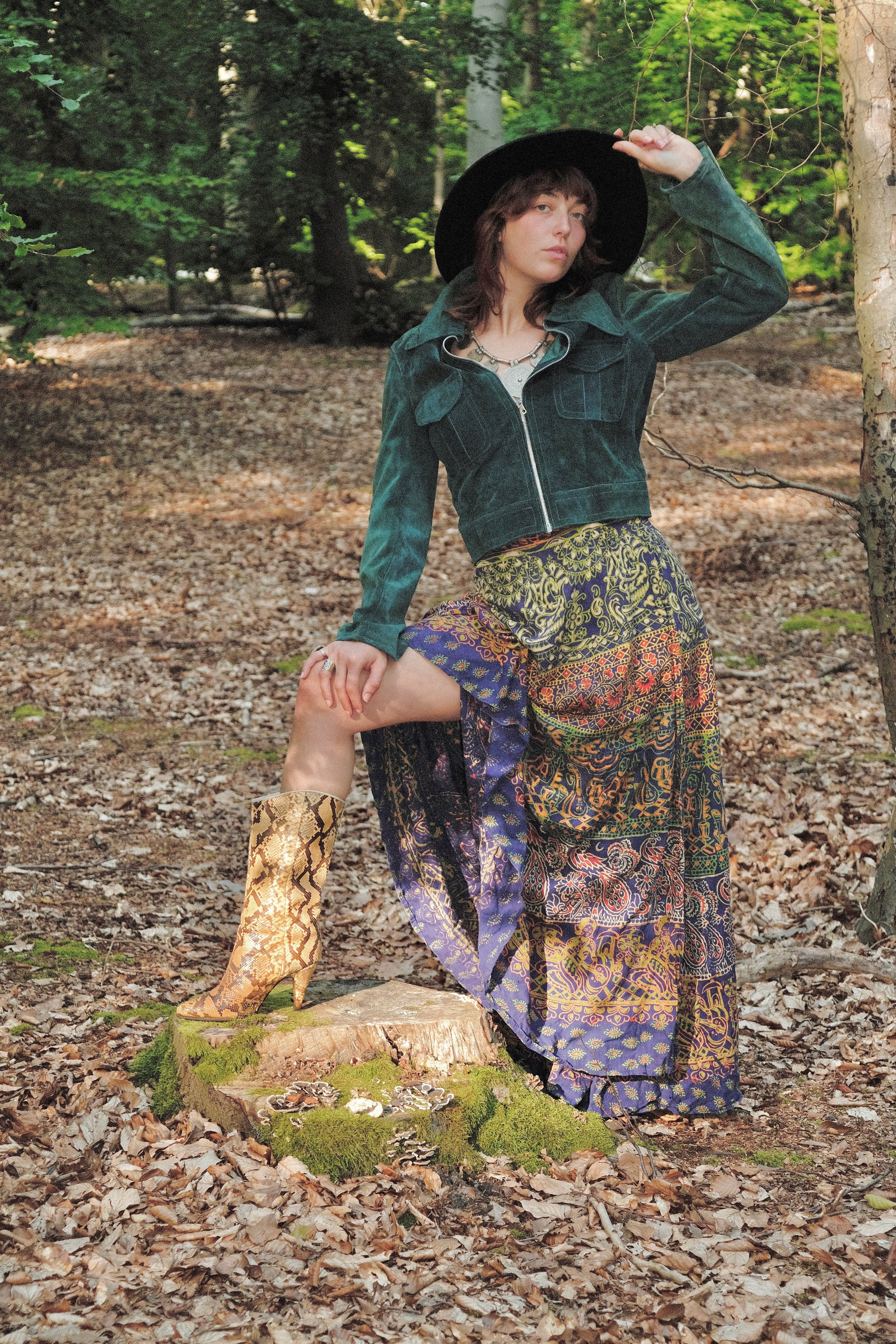 1970s Blockprint Wrap Skirt