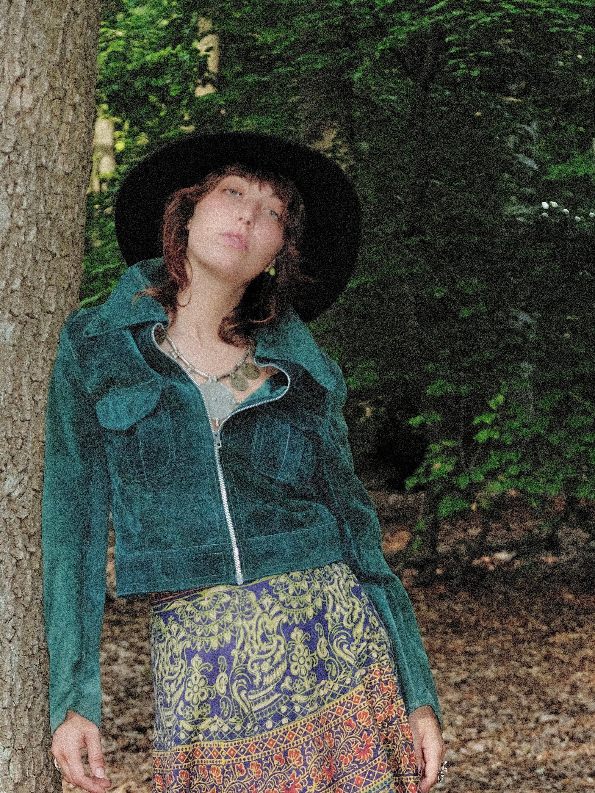 1970s Bottle Green Suede Jacket
