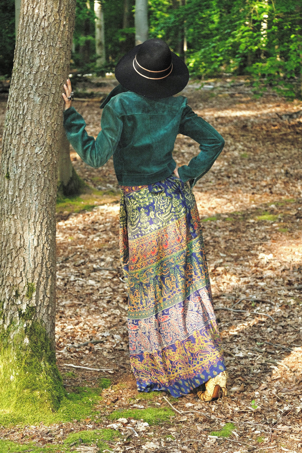 1970s Blockprint Wrap Skirt