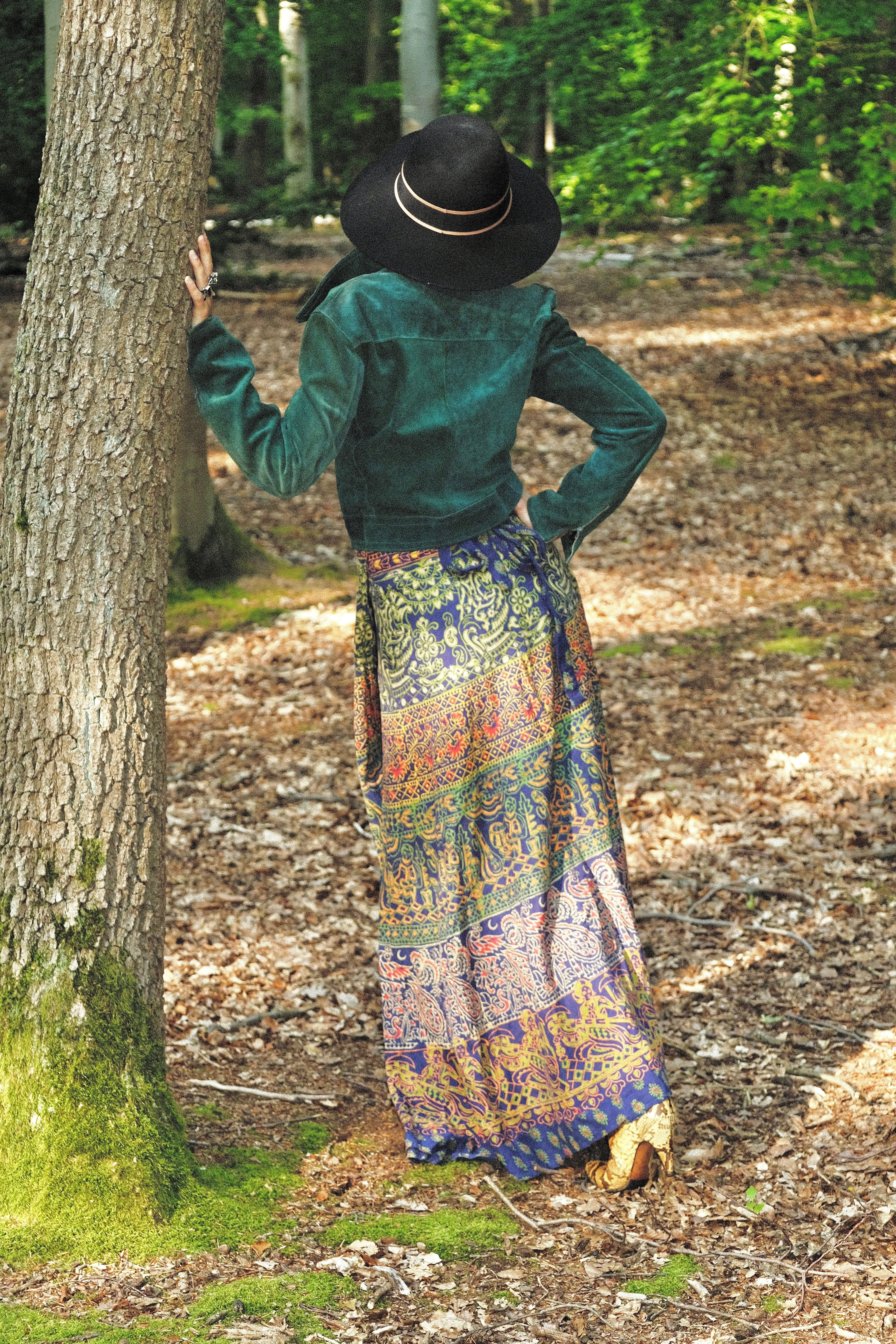 1970s Blockprint Wrap Skirt