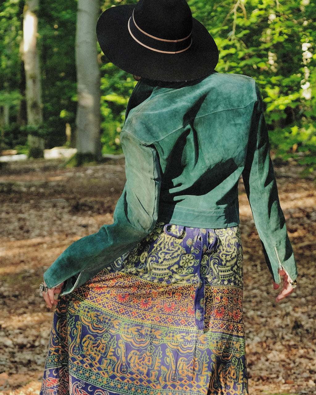 1970s Bottle Green Suede Jacket