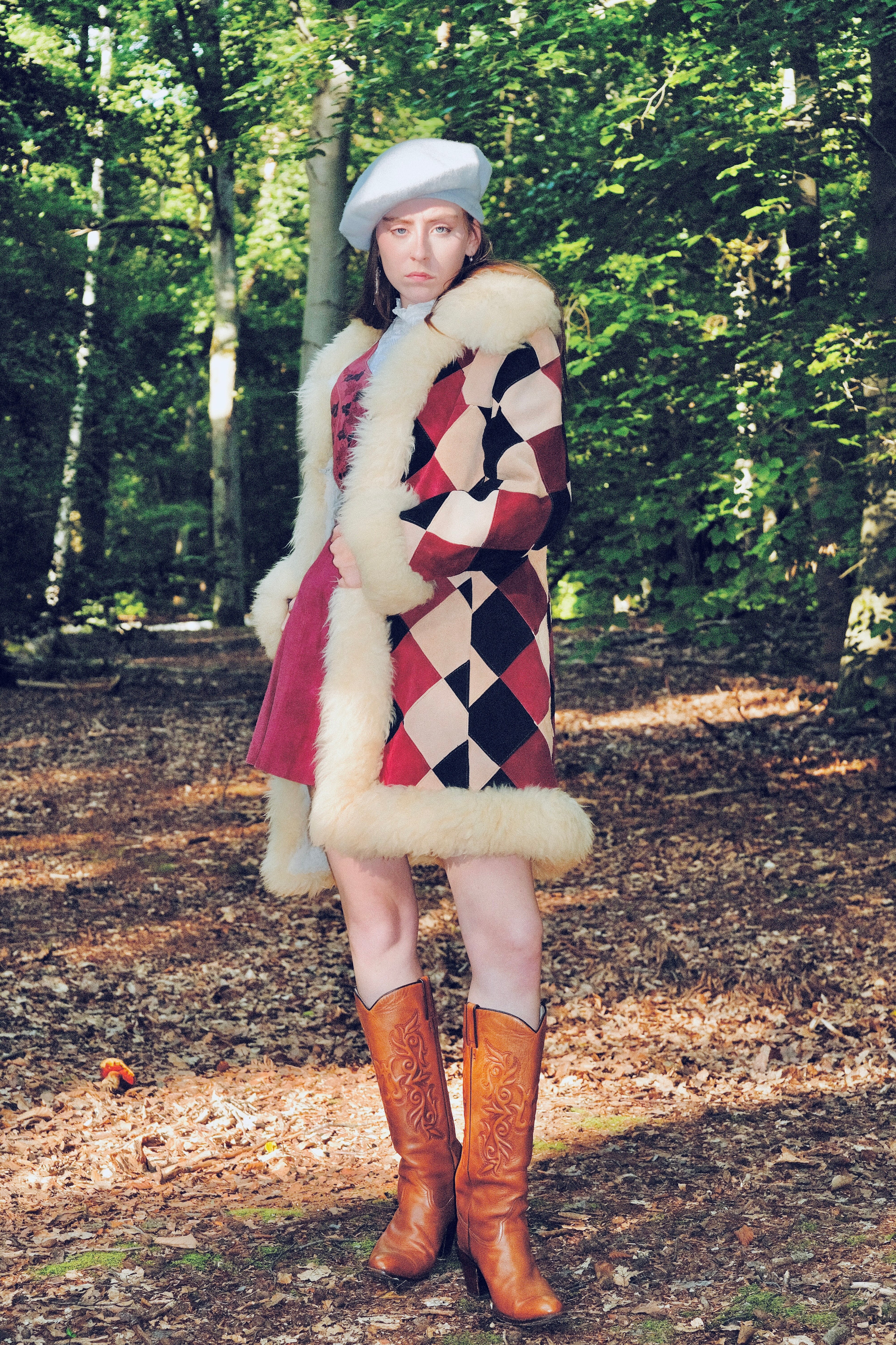 Penny Lane Coat- Original 1960s Afghan Suede and Sheepskin Harlequin Patchwork Coat