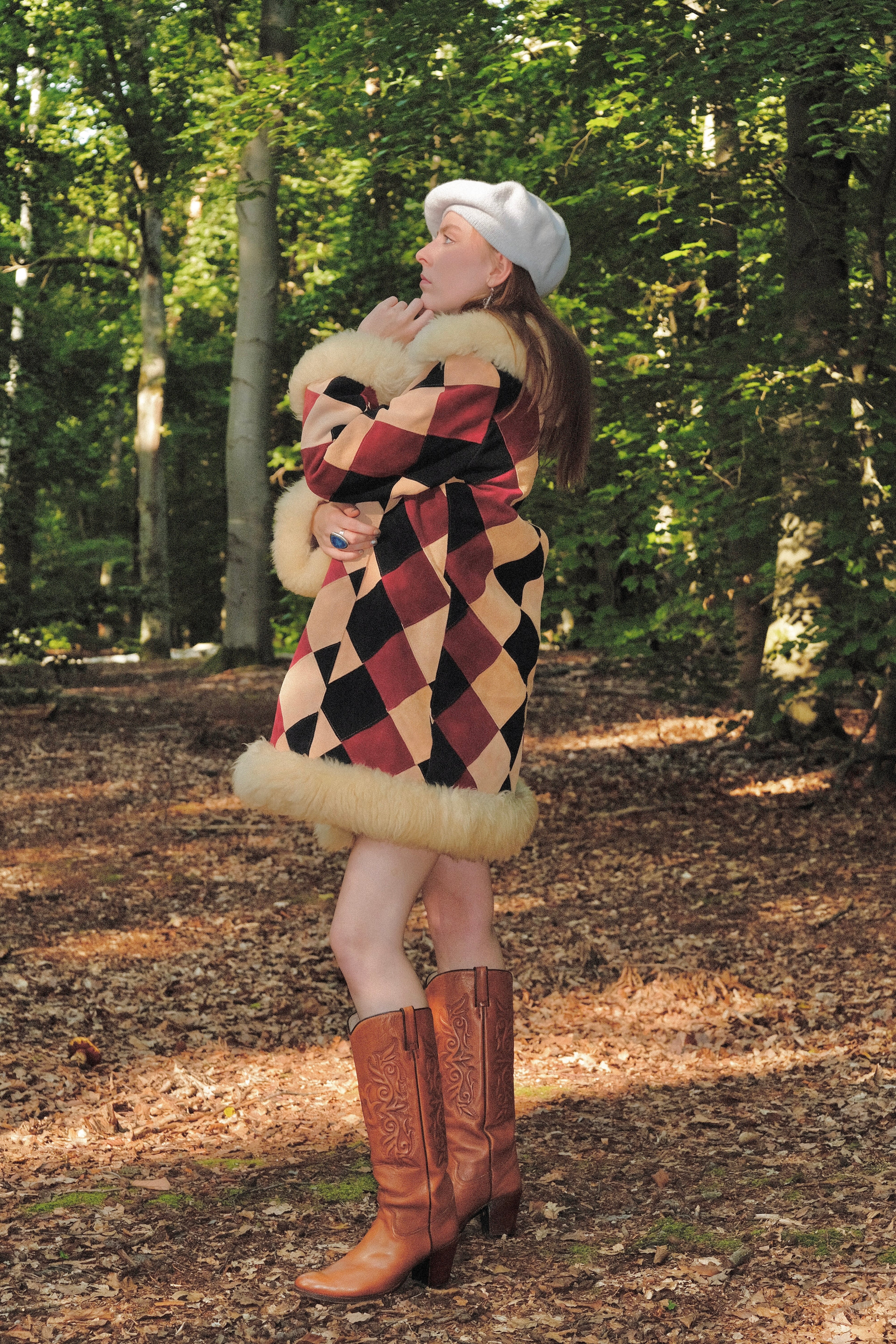 Penny Lane Coat- Original 1960s Afghan Suede and Sheepskin Harlequin Patchwork Coat