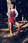 RESERVED FOR LORNA: PLEASE LEAVE FOR LORNA. Char Handpainted Raspberry Suede Tunic Vest