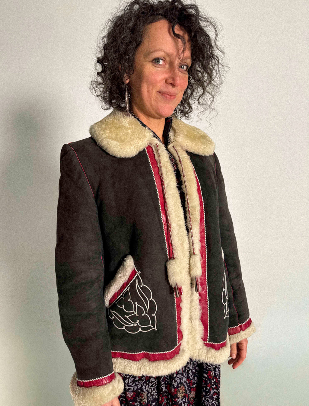 Shearling-Folklorejacke aus den 1960er-Jahren