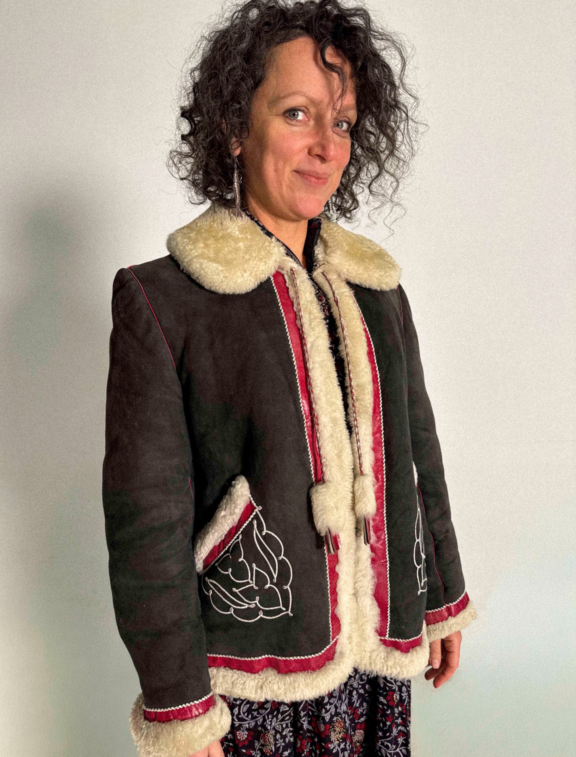 Shearling-Folklorejacke aus den 1960er-Jahren