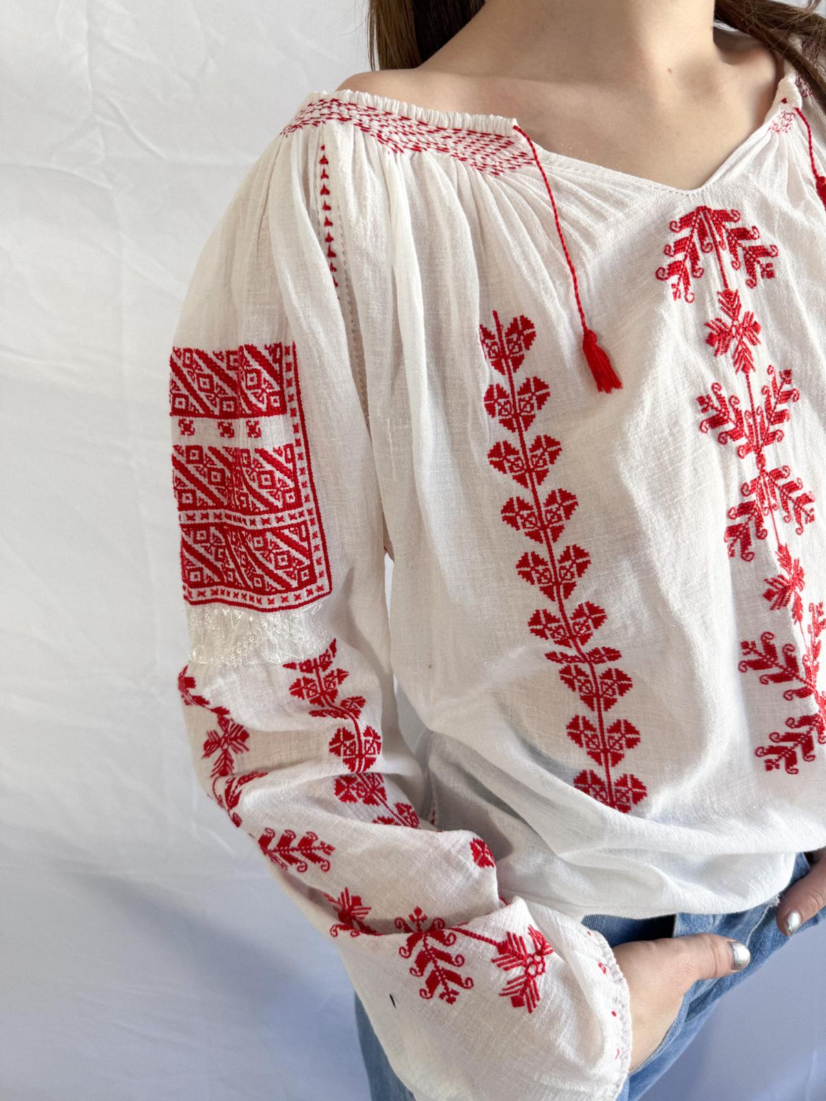 Mid century Eastern European Embroidered Blouse